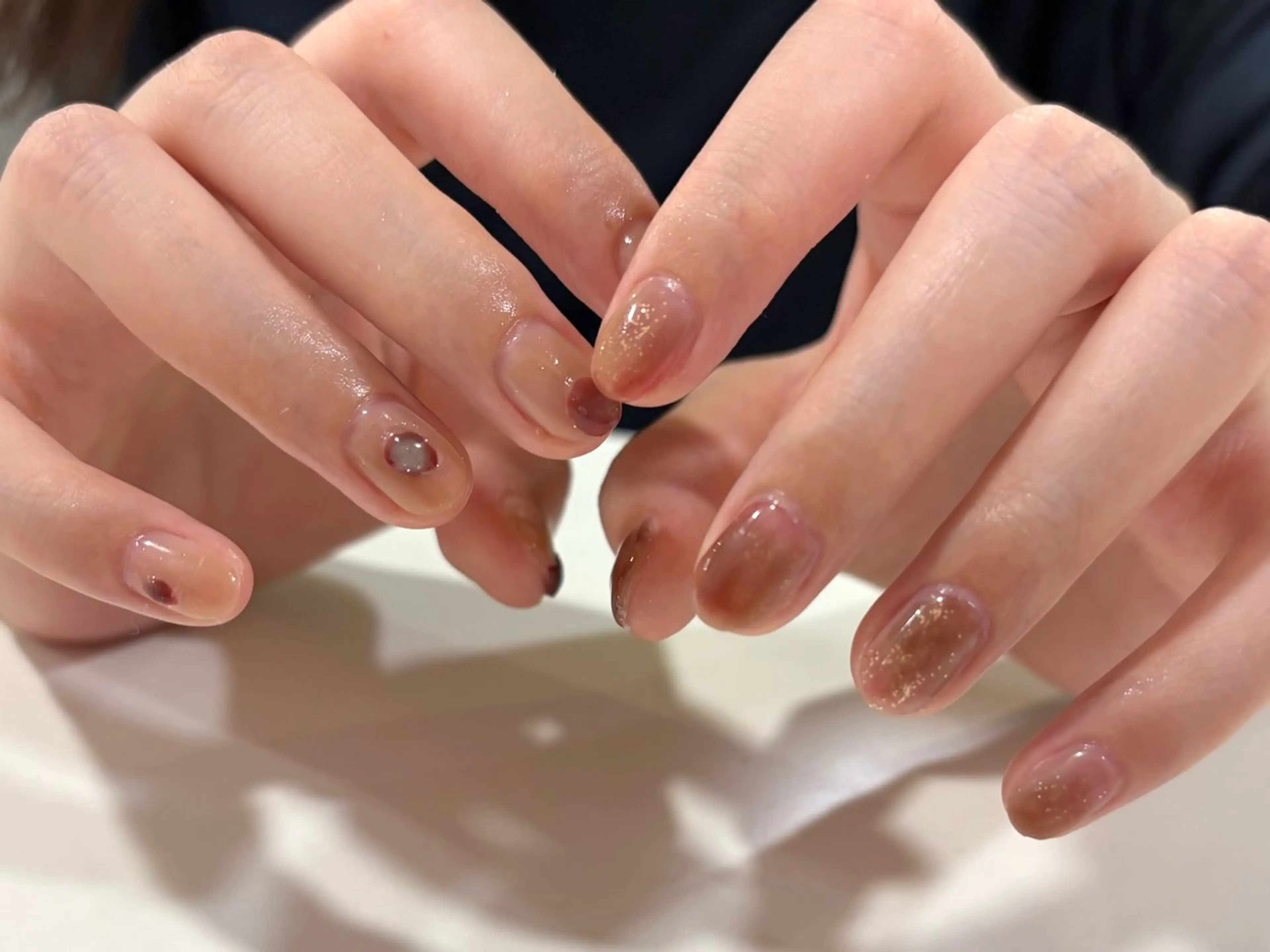 ネイル ジェルネイル マグネットネイル ニュアンスネイル パラジェル ハンドネイル Lino中目黒 🎀 パラジェルのネイルデザイン