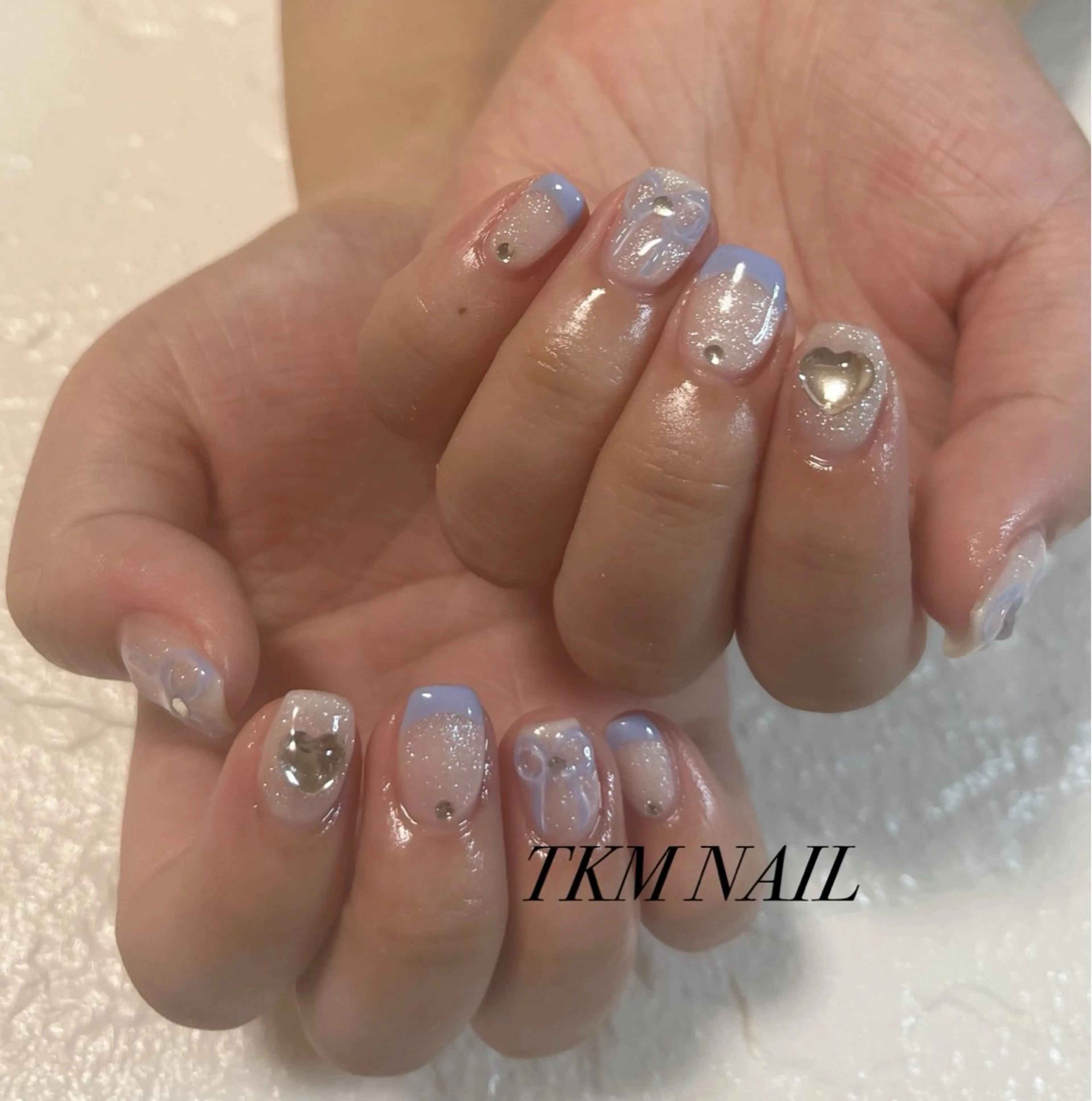 ネイル ゴージャス ハート リボン ______ TKM  NAILのネイルデザイン