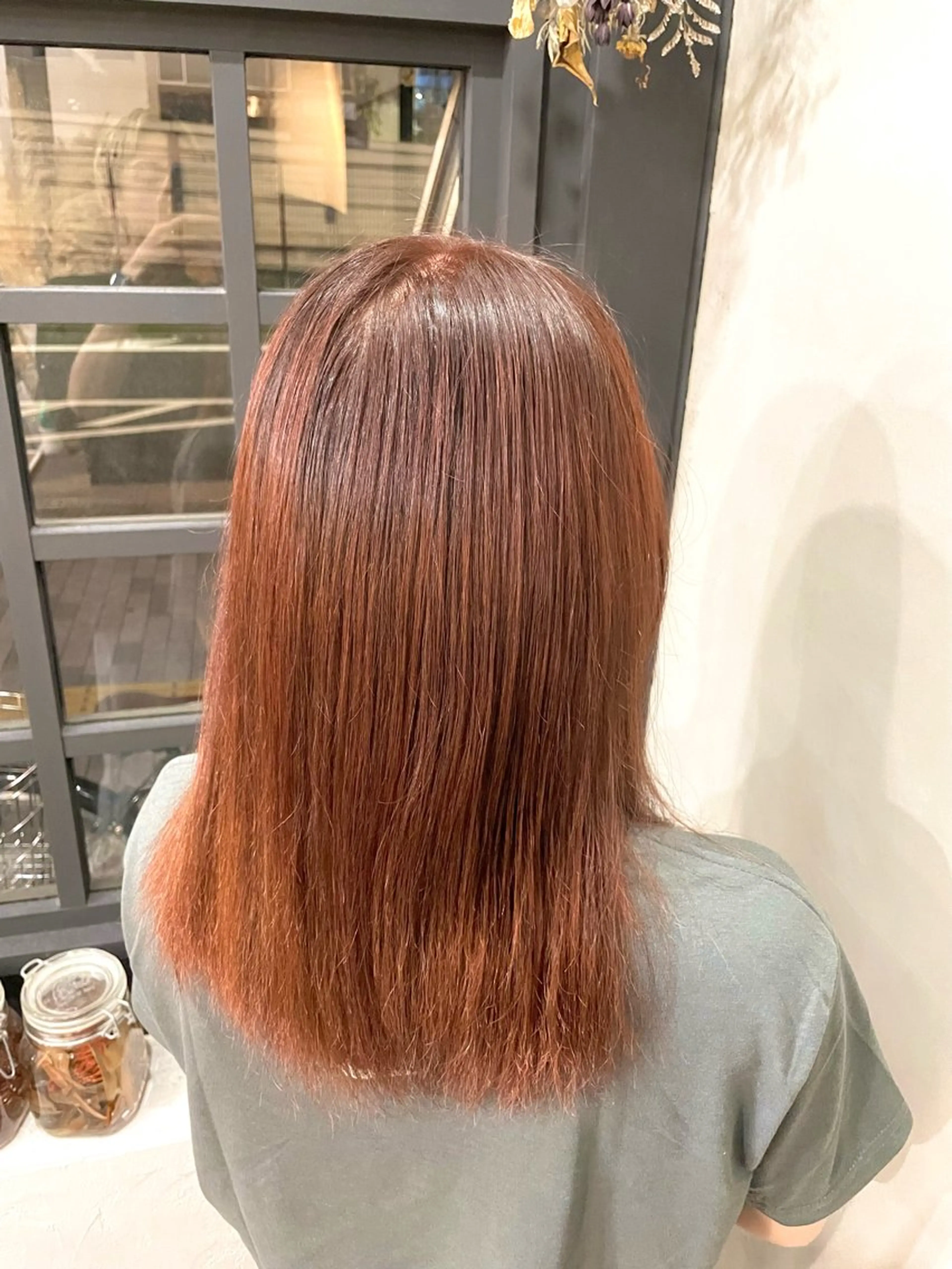 セミロング カラー オレンジ ✨レディースカット モデル募集✨イブキのヘアスタイル