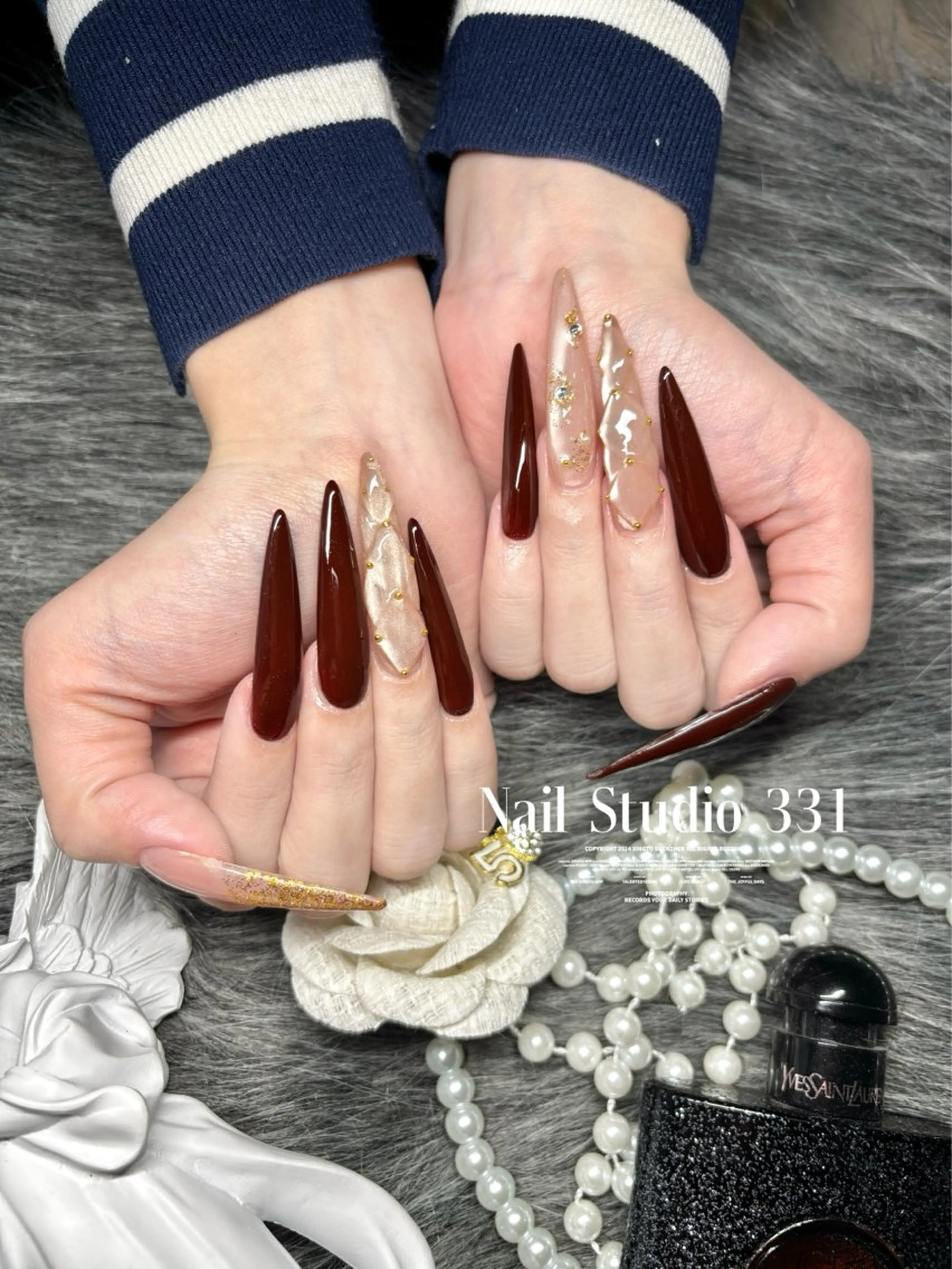 ネイル ロングネイル ワンホンネイル Nail Studio 331のネイルデザイン