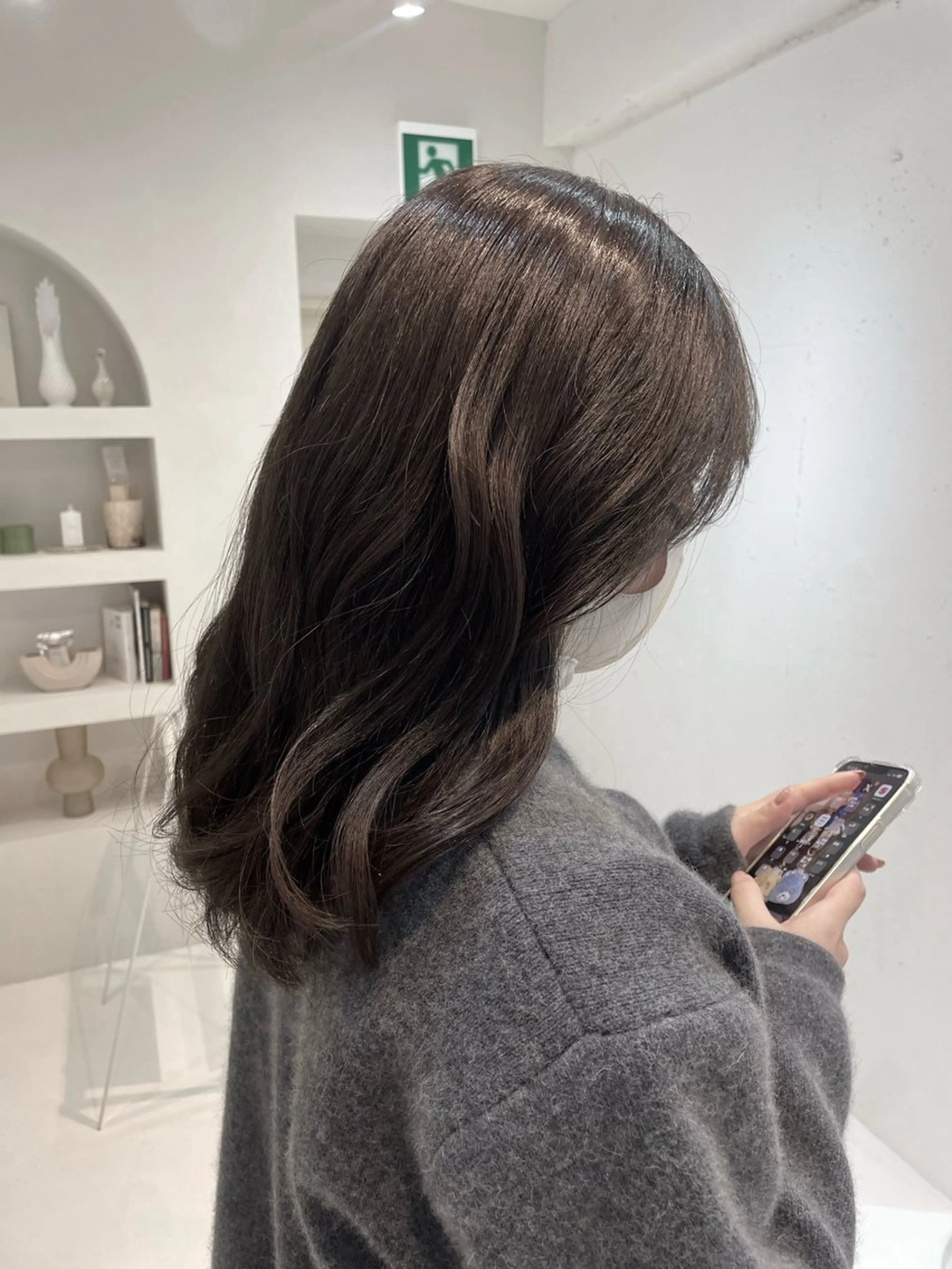 ミディアム カラー 透明感カラー グレージュ ヘアカラー トリートメント 大夢 /カットモデル募集のヘアスタイル