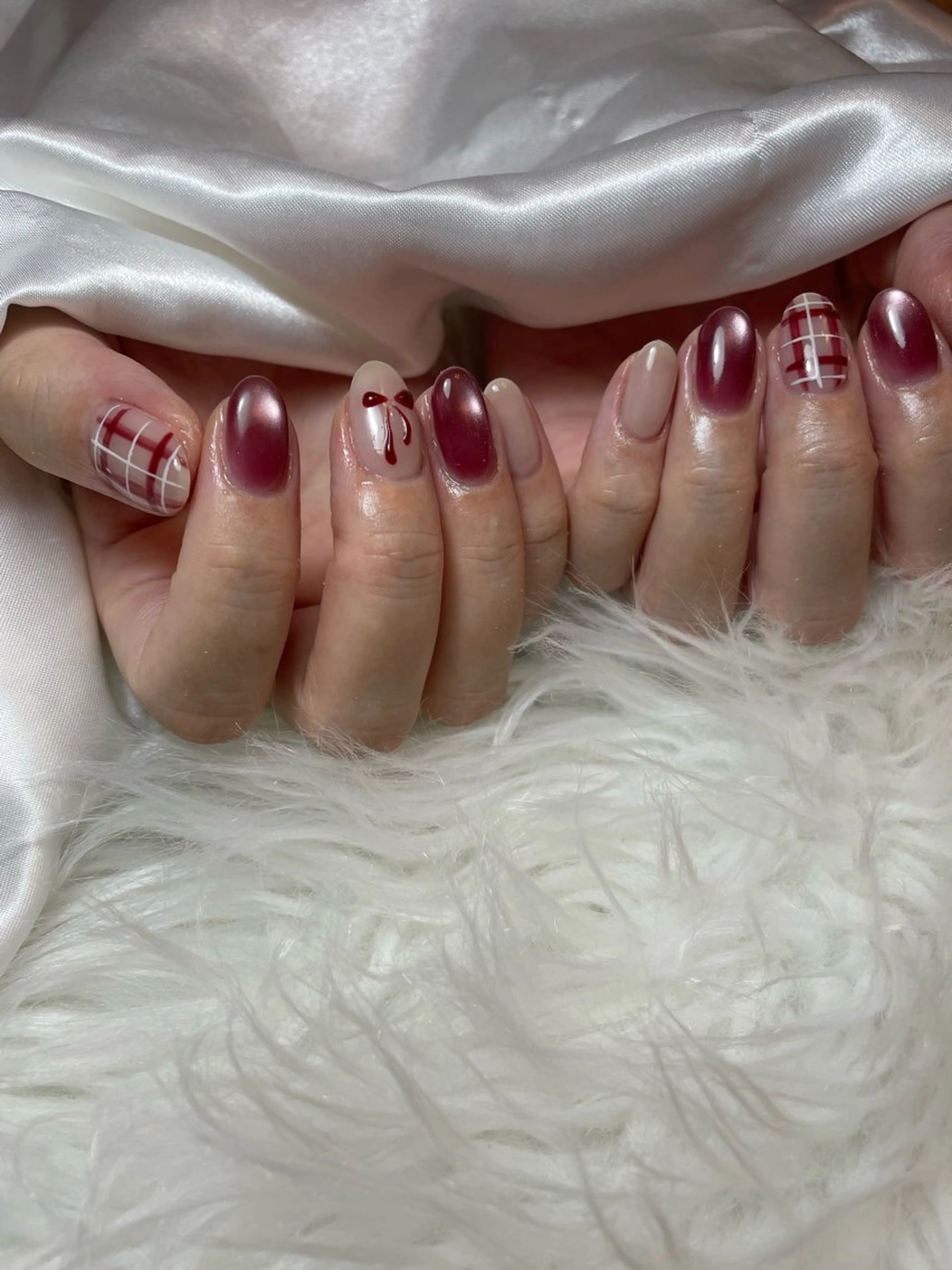 ネイル ブルー フレンチネイル キラキラネイル 韓国ネイル マグネットネイル ハンドネイル timtam --sakiのネイルデザイン