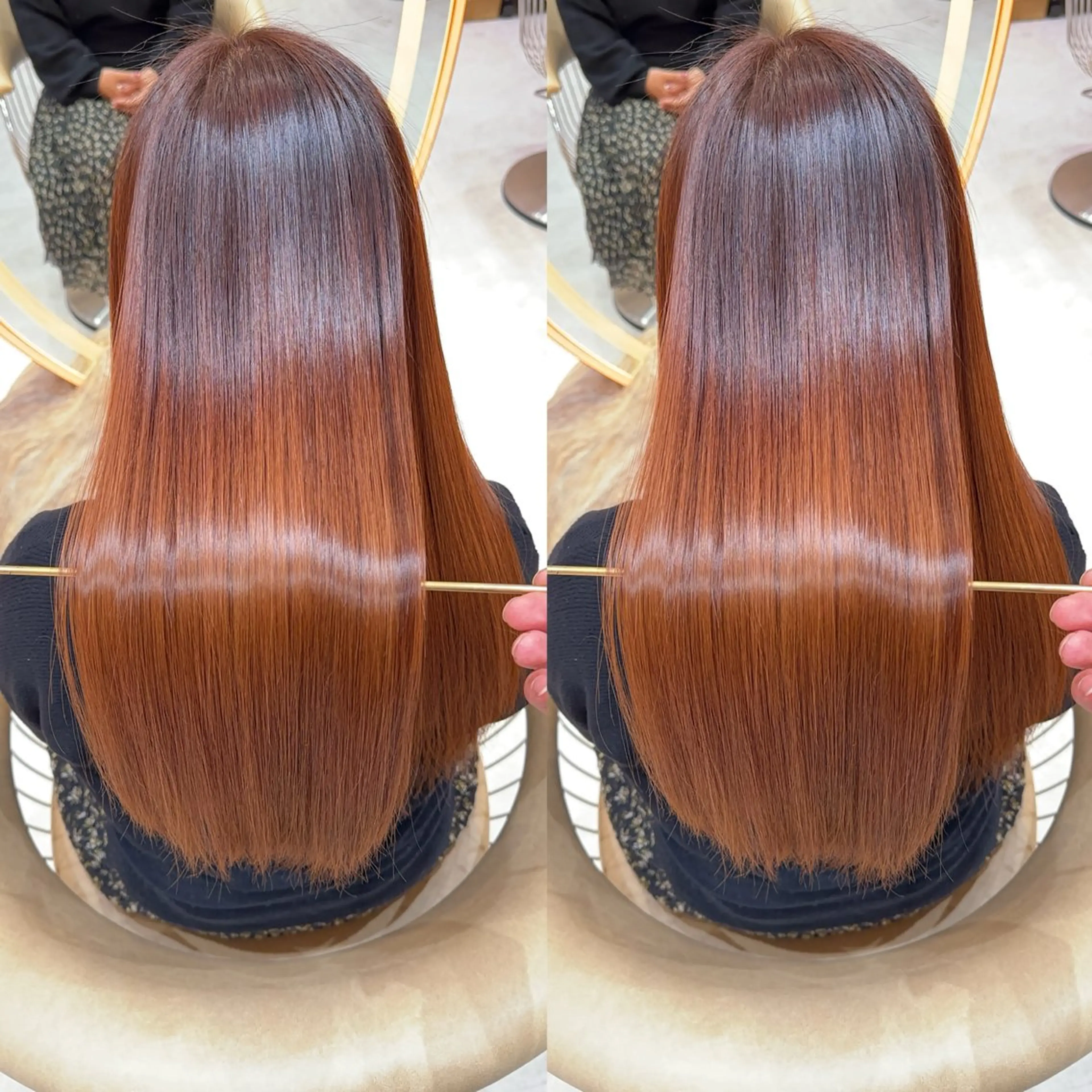 ロング カット ヘアカラー 縮毛矯正 レイヤー❣️縮毛矯正 川村利幸のヘアスタイル