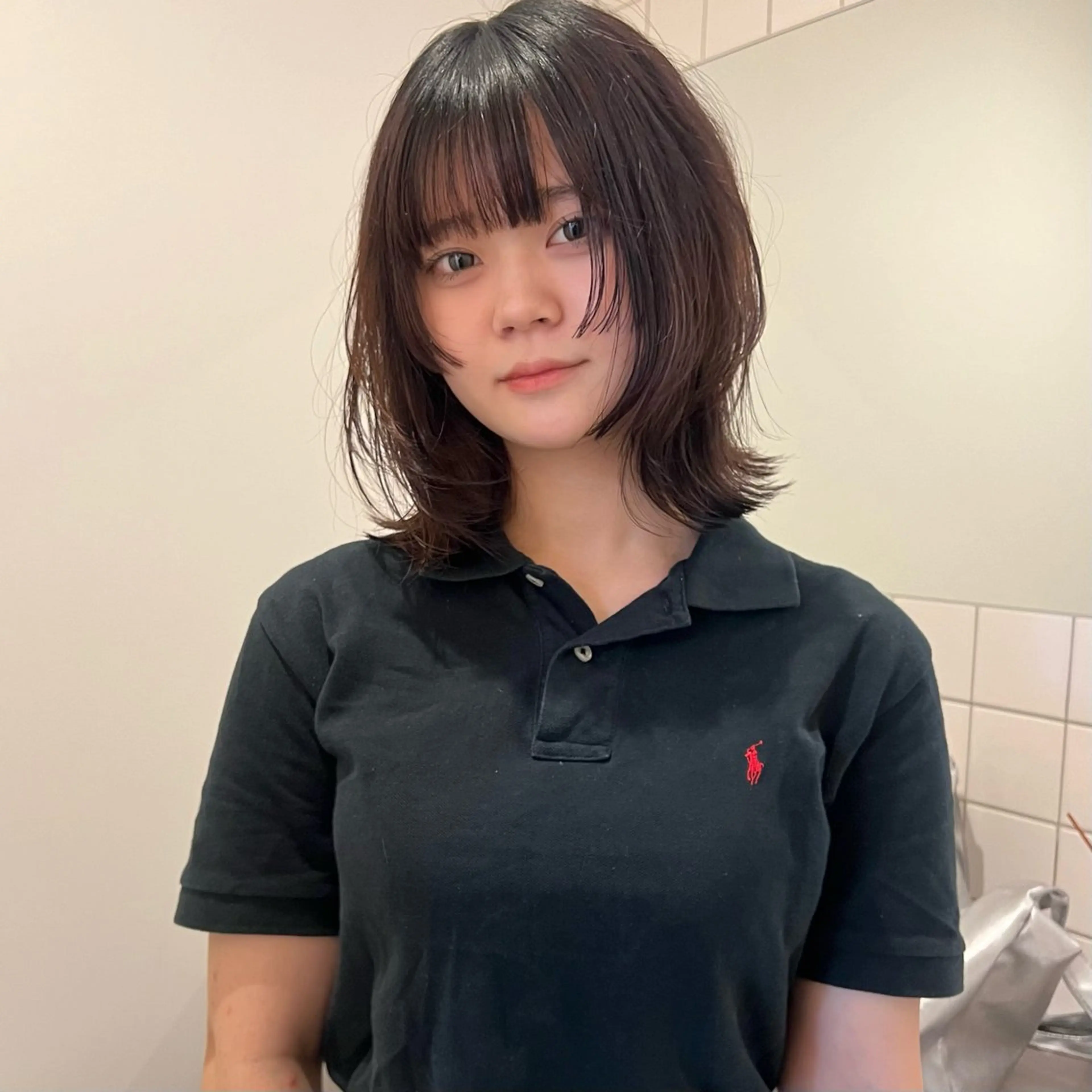 ミディアム 舟橋耀/ブリーチカラ ー/レイヤーカットのヘアスタイル