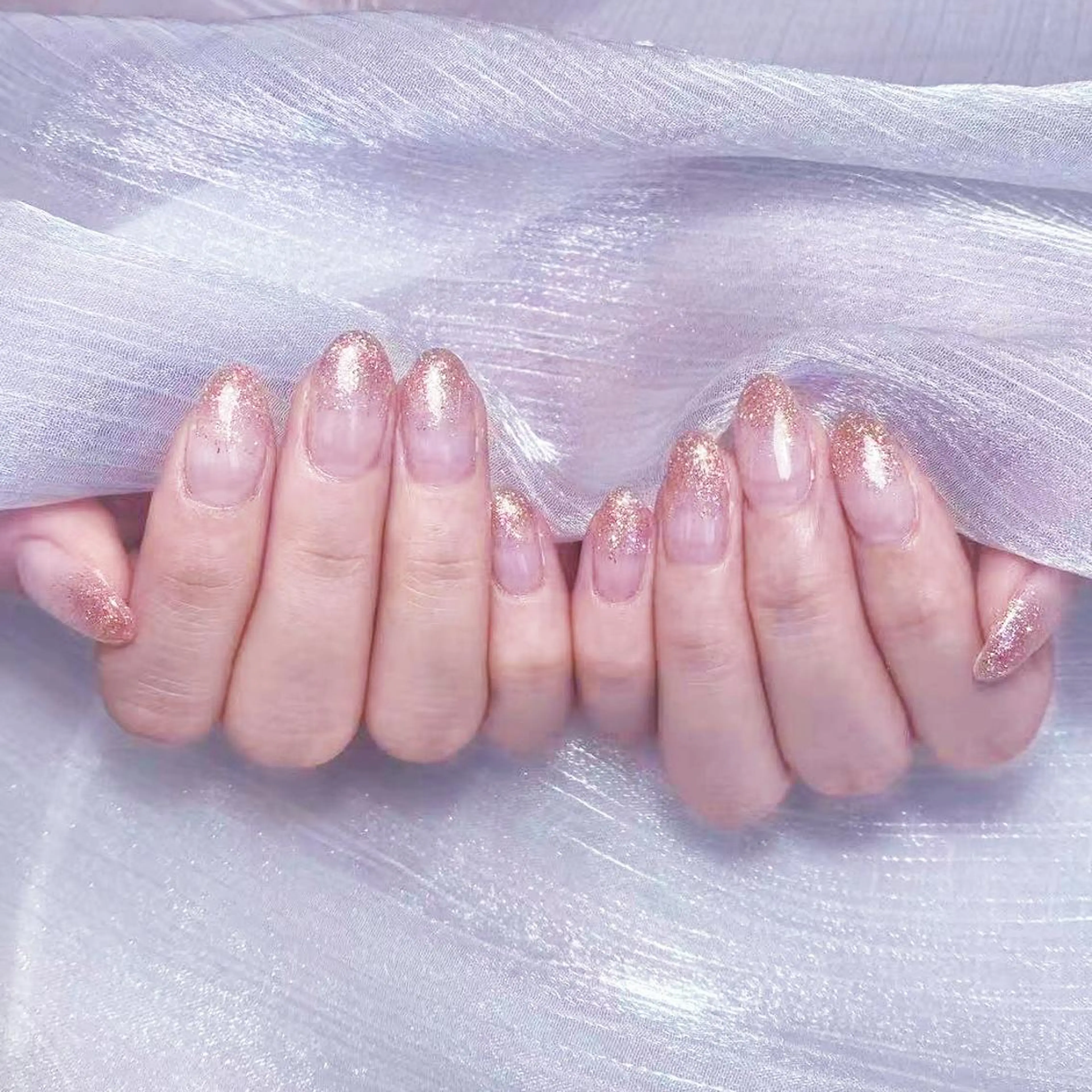 ネイル アートネイル オーロラネイル ガーリー キラキラネイル 韓国ネイル ハンドネイル DIANMOND NAIL🌸のネイルデザイン