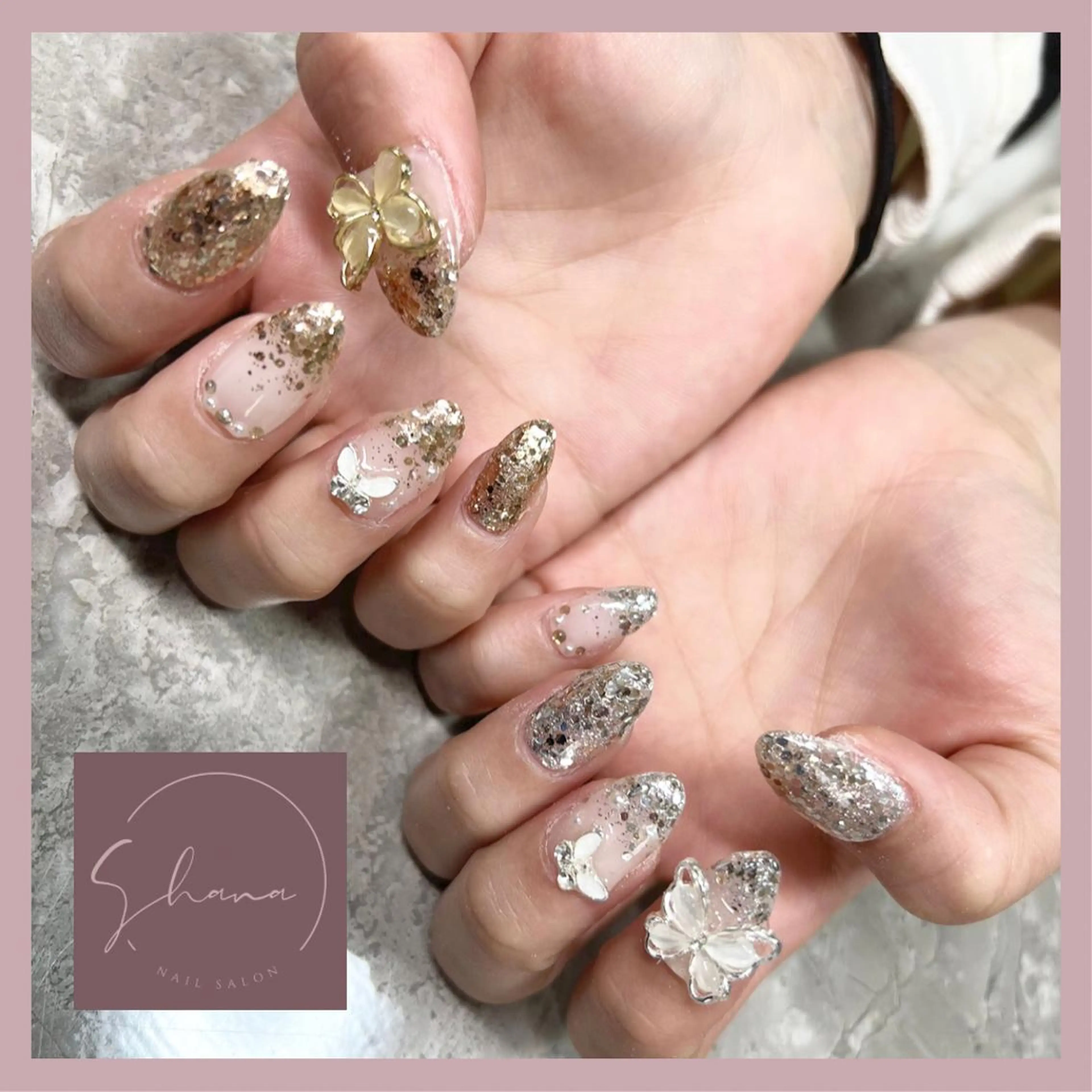 【デザインやり放題】持ち込みパーツ◎何色でもOK、ストーン・パーツ無制限!時間内でできるデザイン。お気軽にご相談くださいの写真