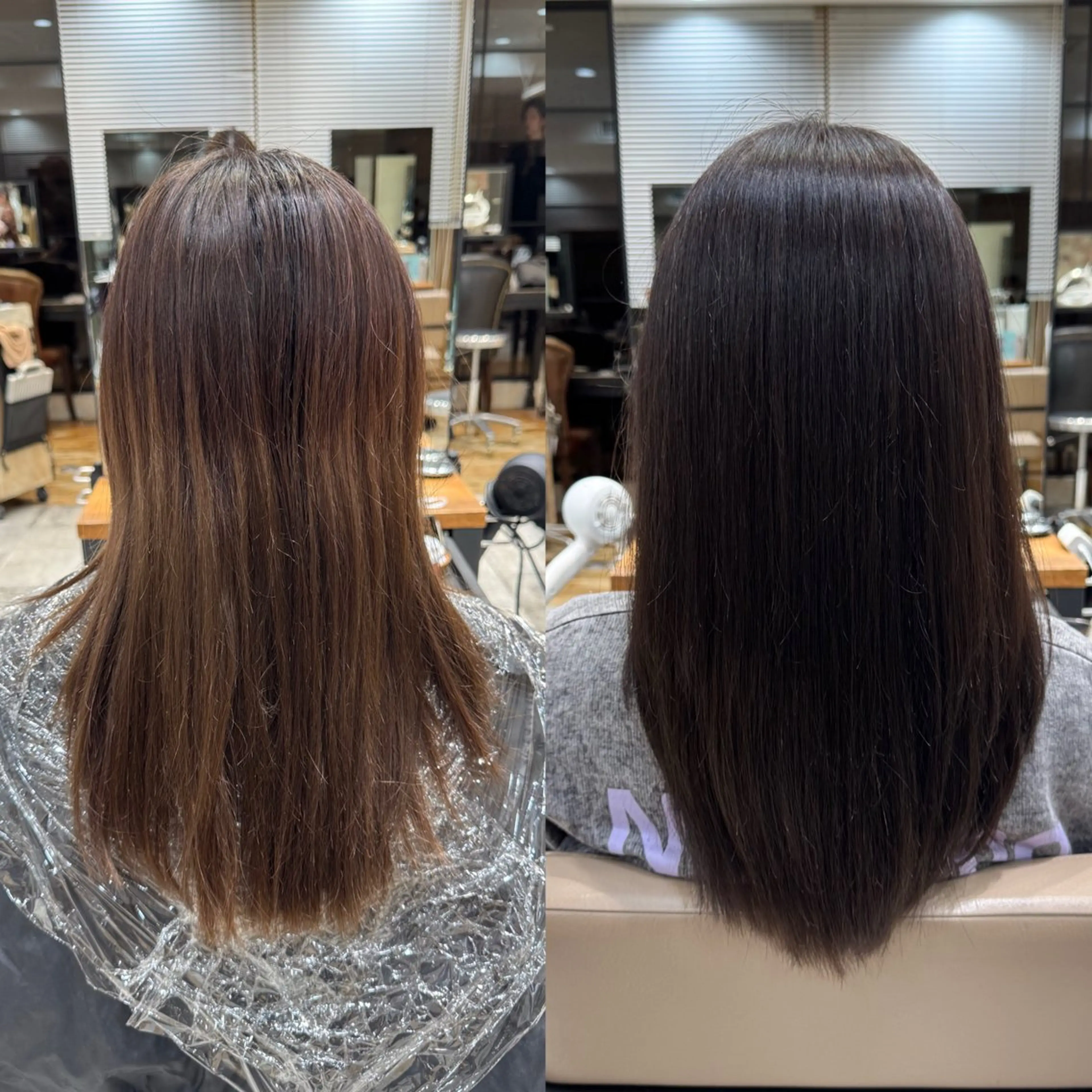 セミロング カラー ブラウンカラー ケアカラー 透明感カラー イルミナカラー 入学式 新宿透明感カラー 髪質改善/吉川怜奈のヘアスタイル