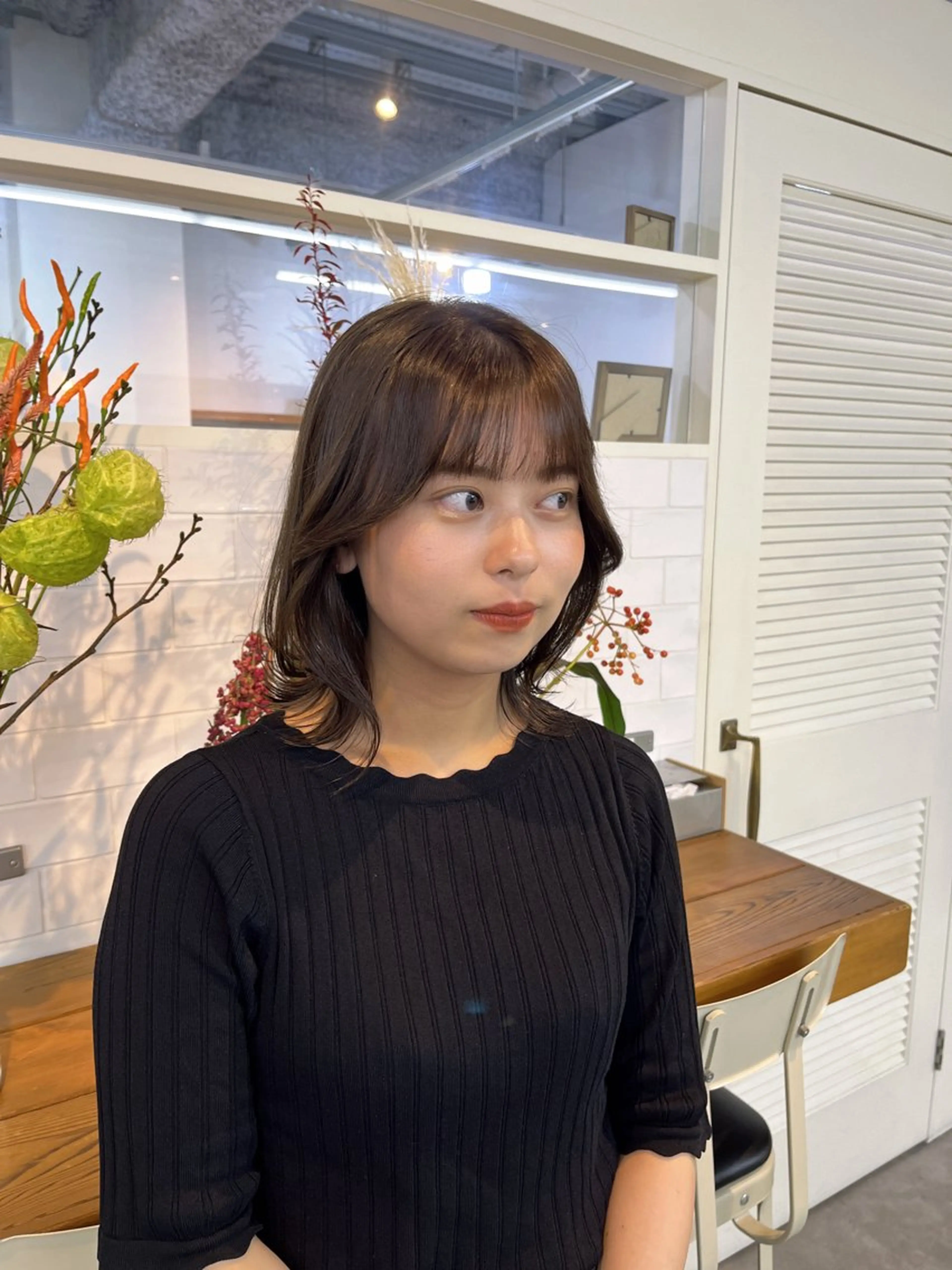 ミディアム カラー くびれヘア カット ヘアカラー benji仙台所属・KOKI/ ボブ/ パーマ/透明感カラーのヘアスタイル