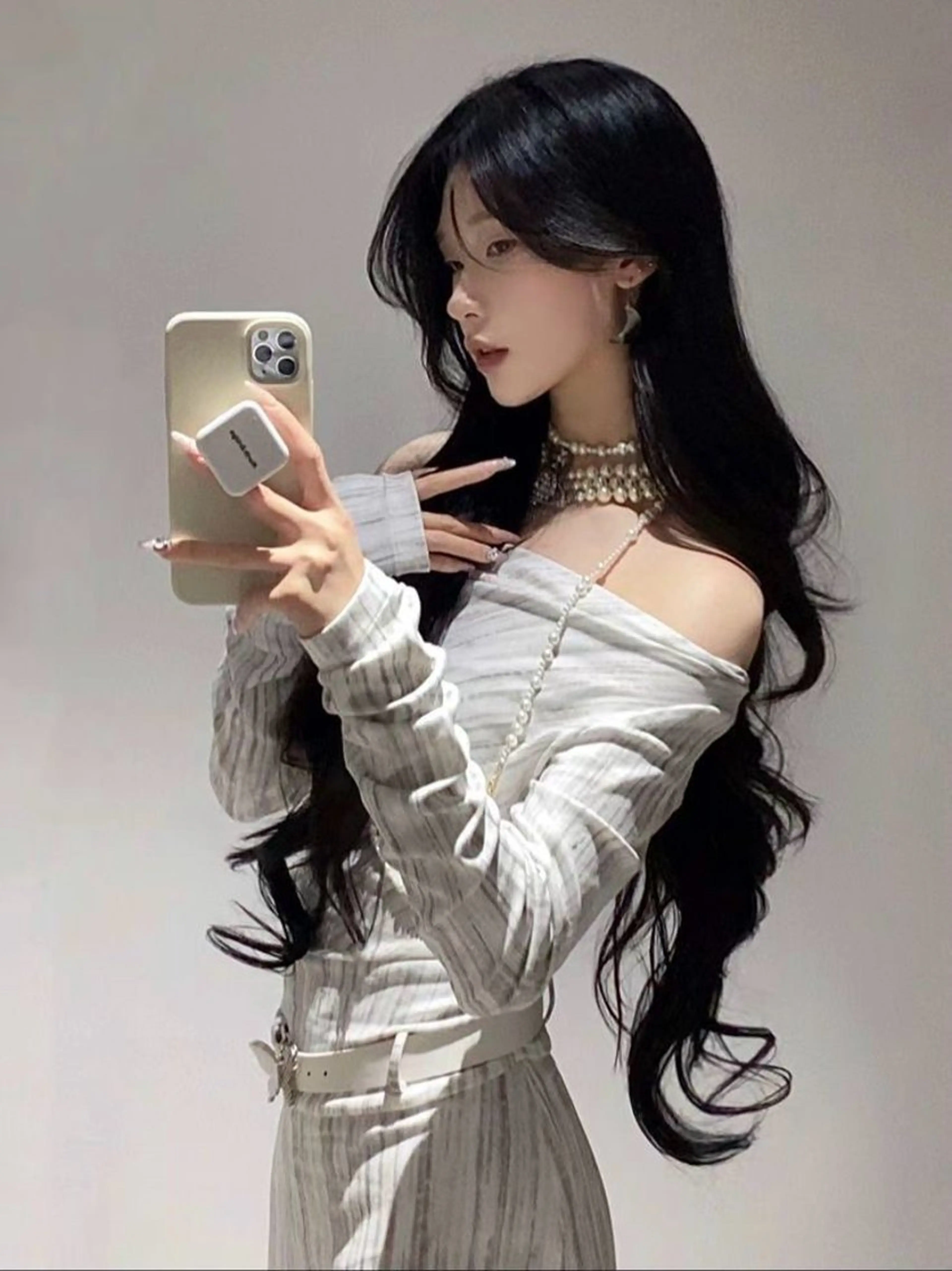 ロング カラー カット ヘアカラー 韓国風暗髪ヘア🤍 🫧MIREIのヘアスタイル