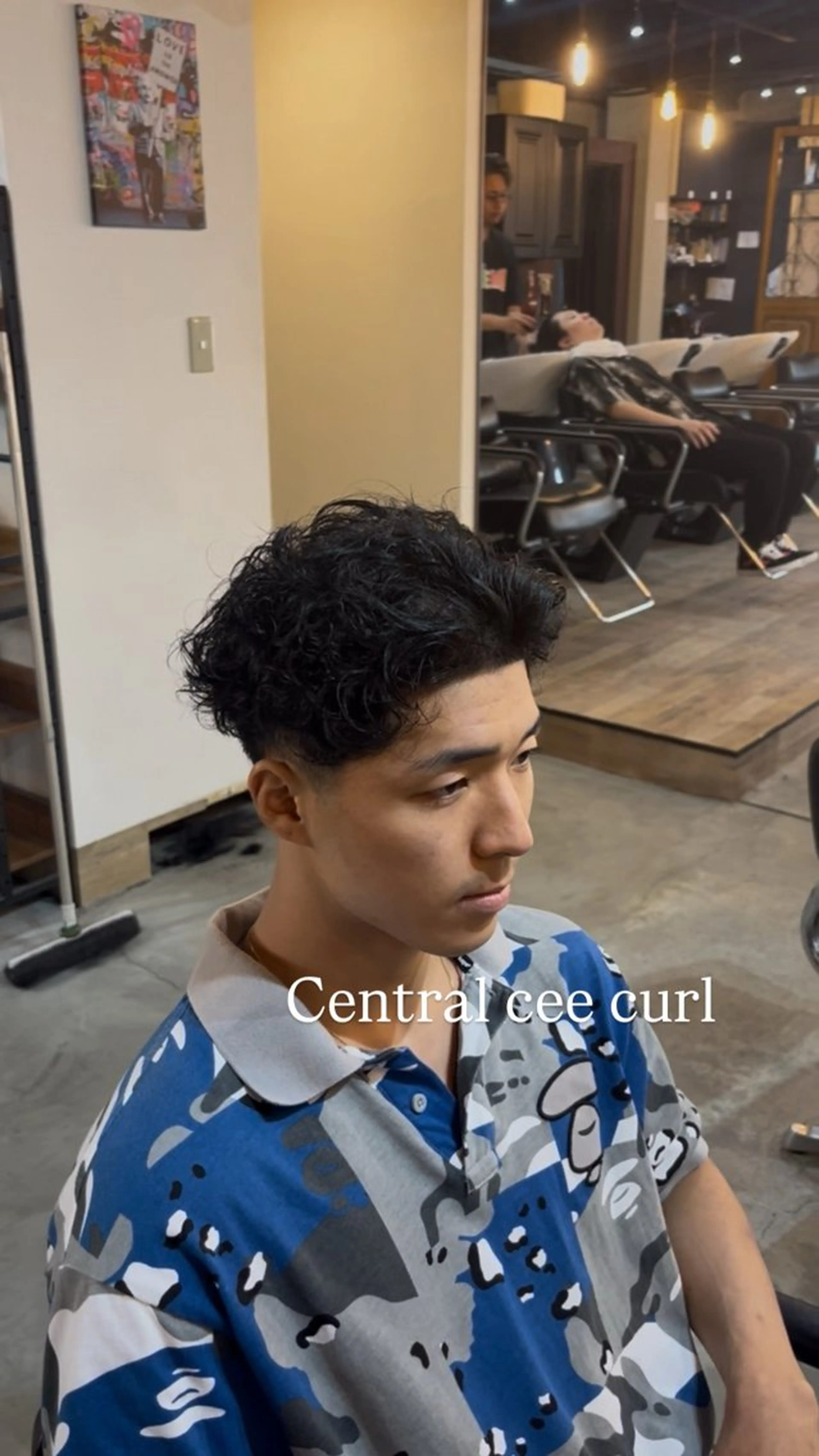 ショート パーマ メンズ カット パーマ 海外風メンズ🇺🇸 💈N.Yuto💈のヘアスタイル