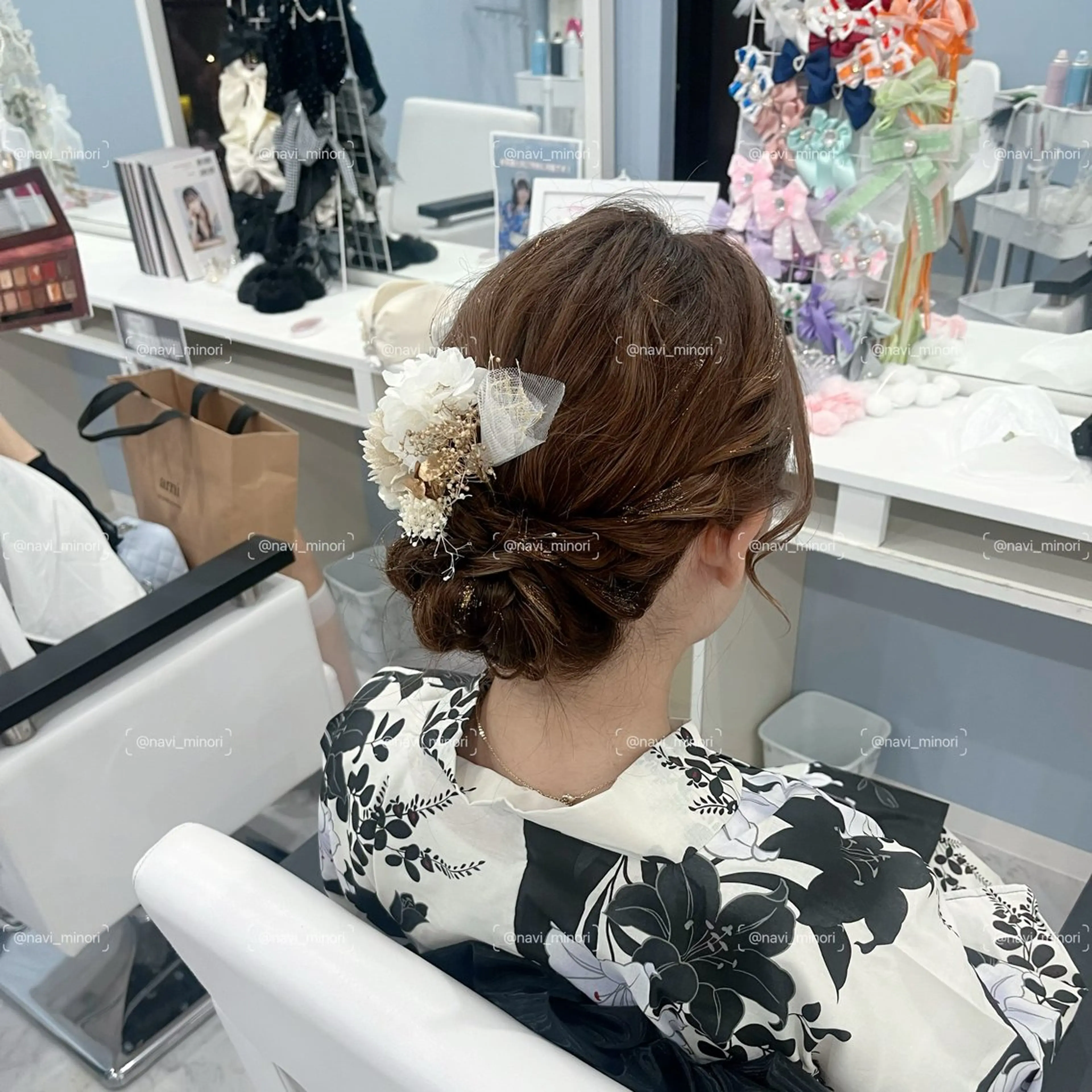ミディアム ヘアアレンジ ヘアセット navi minoriのヘアスタイル