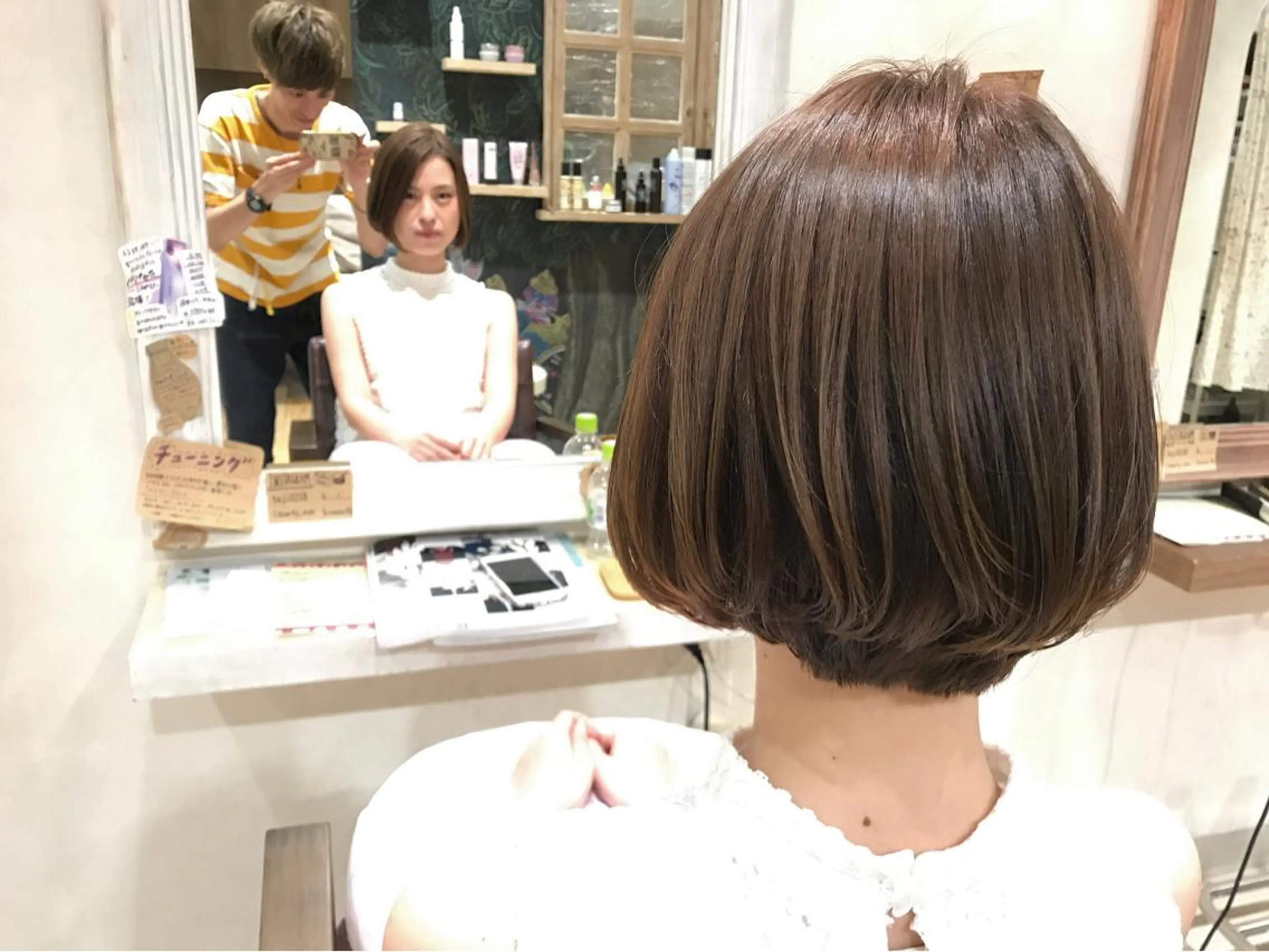 ショート カラー ボブ メンズ指名多数!! SiLO 田島のヘアスタイル