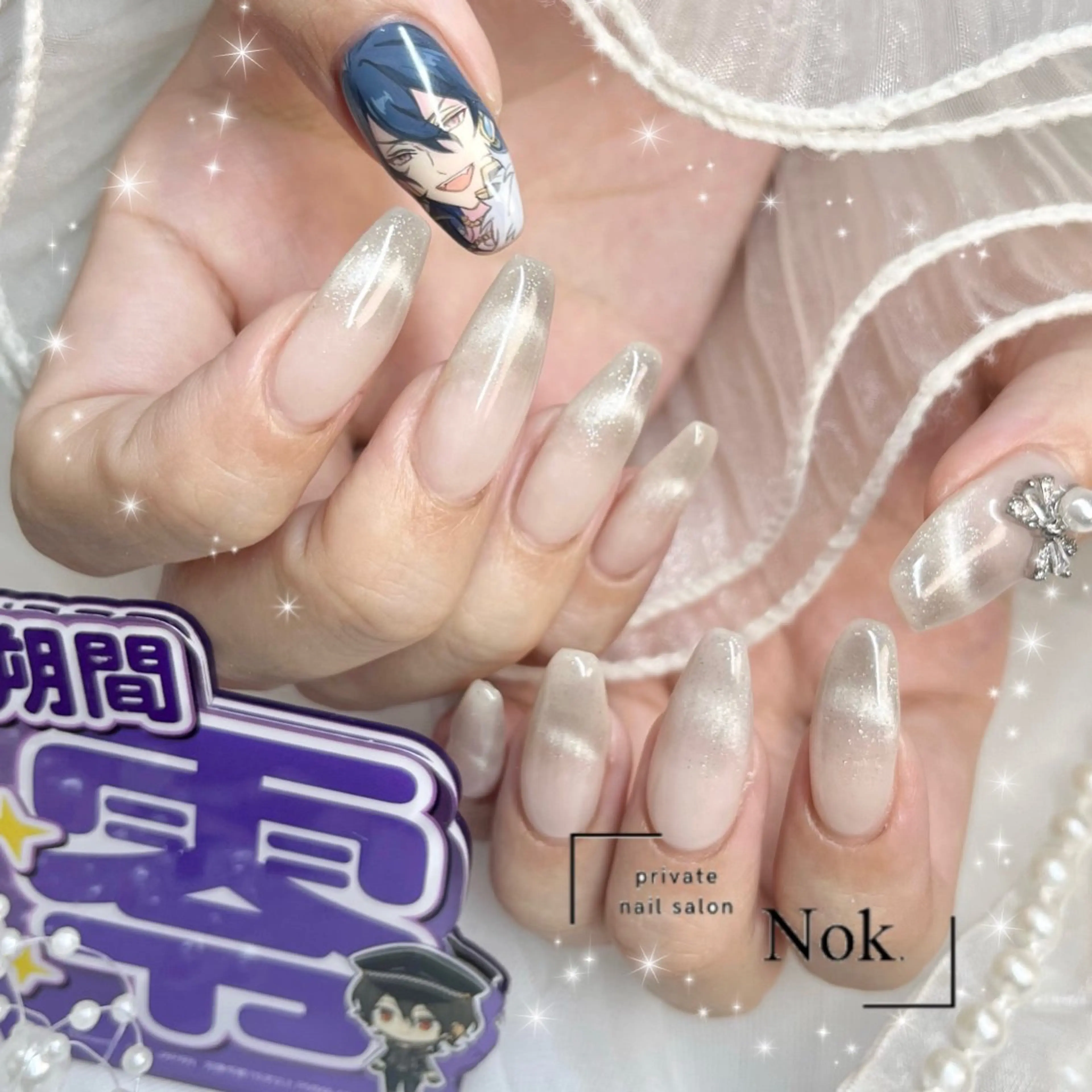 ネイル マグネットネイル ハンドネイル 池袋痛ネイル Nok. 渡辺のネイルデザイン