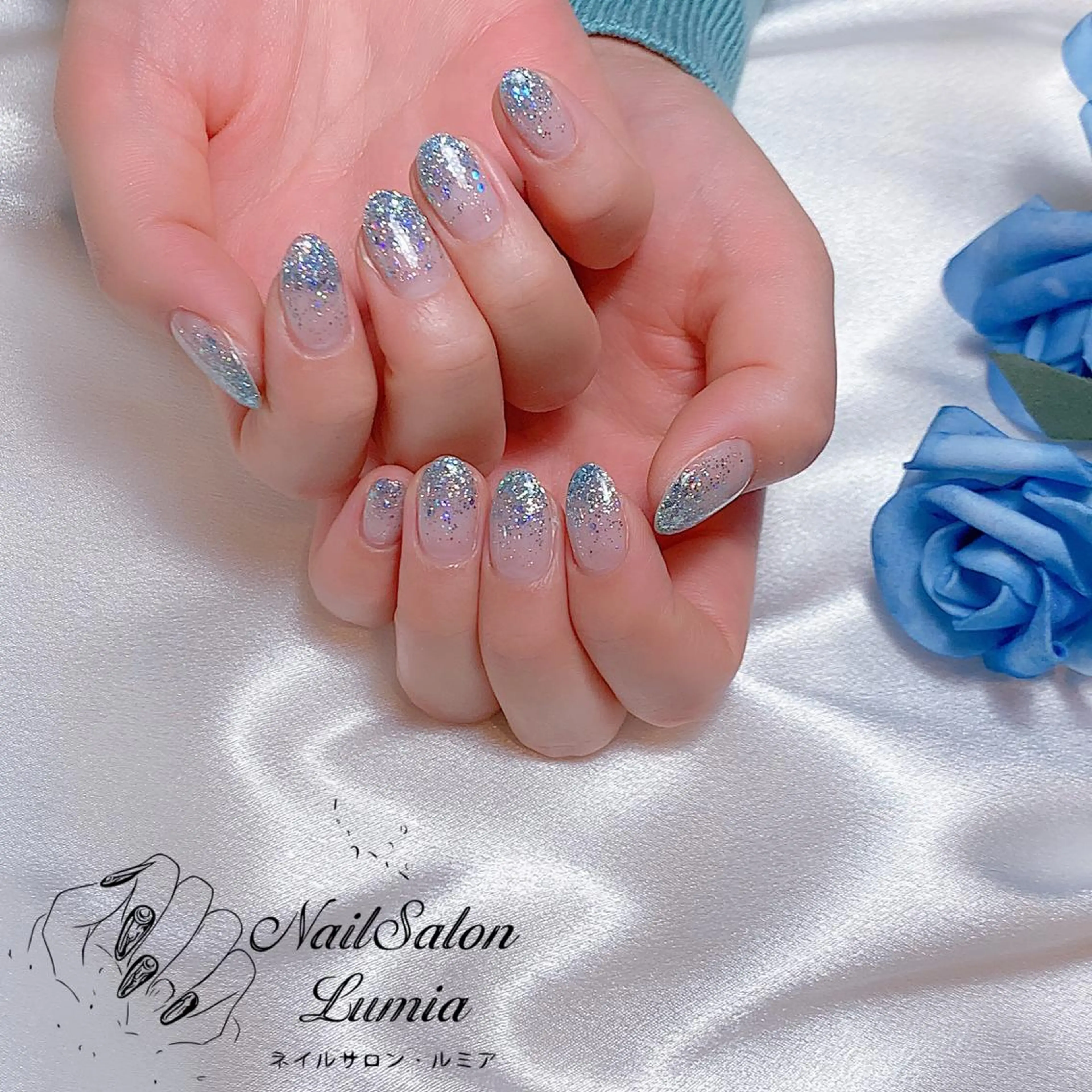 ネイル グラデーション ラメ(グリッター) ラメグラデーション ネイルサロン ルミア Lumia 店長のネイルデザイン