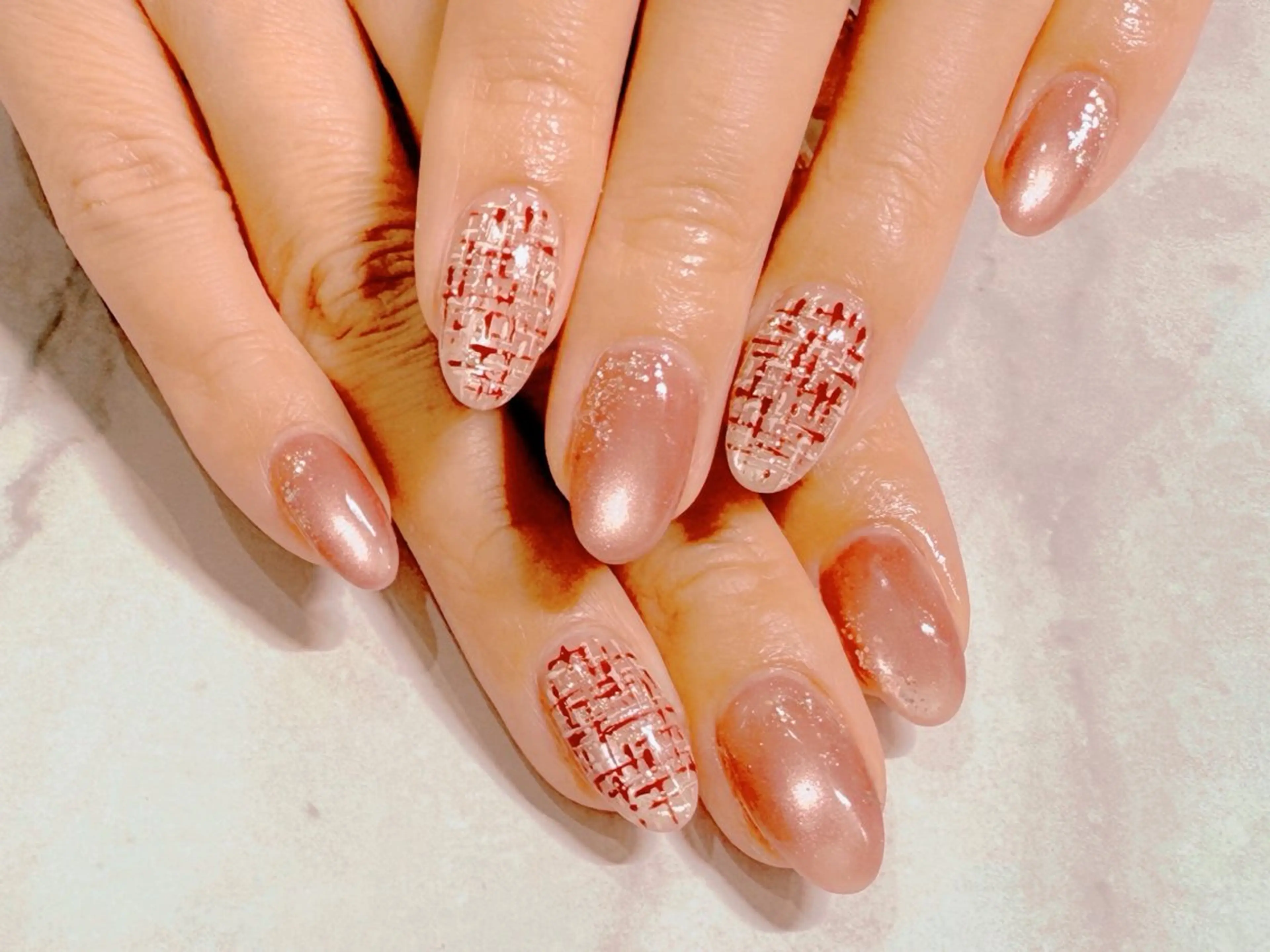 ネイル 長さ出し フットネイル フレンチネイル ジェルネイル ガラスフレンチ ハンドネイル Lien（リアン） 銀座駅6分のネイルデザイン