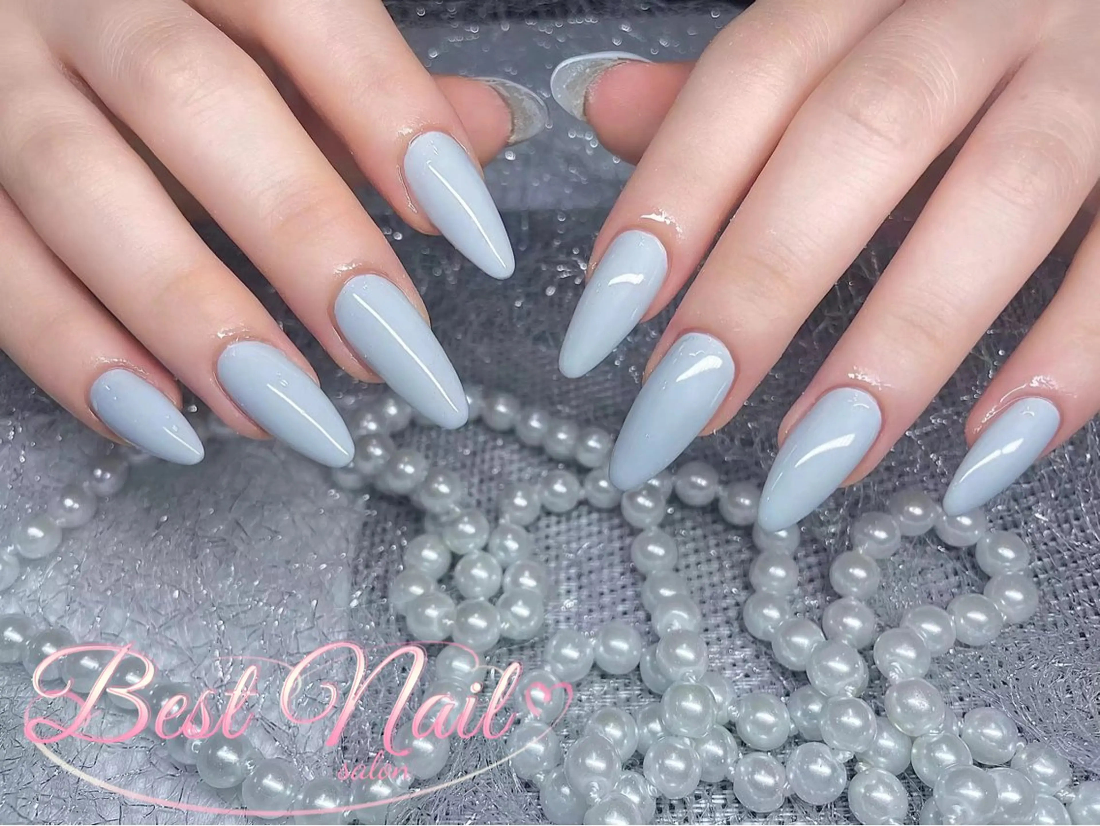 ネイル アートネイル オーロラネイル クリアネイル 長さ出し フレンチネイル More Glam渋谷店のネイルデザイン