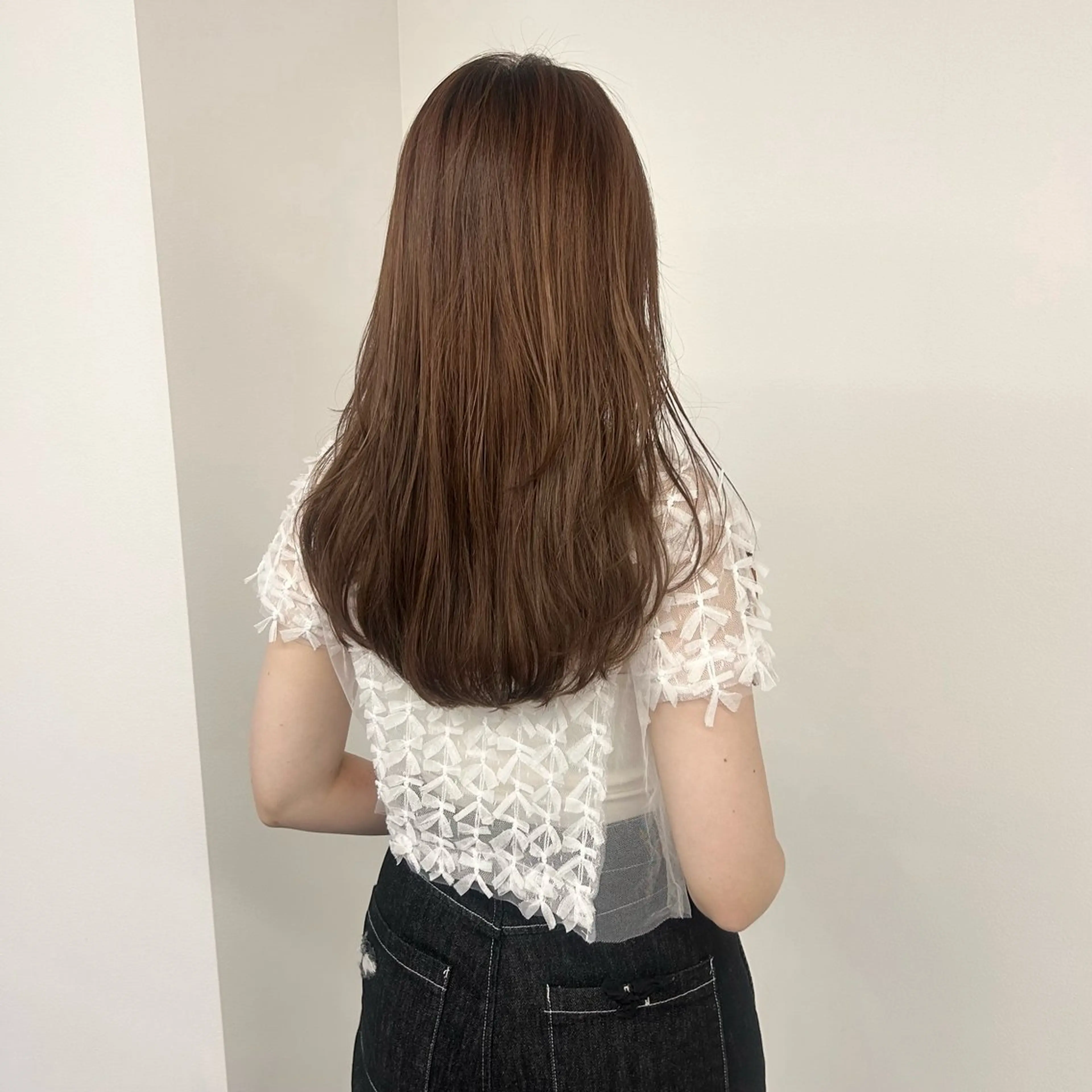 ロング ハイライト ヘアカラー 絹髪矯正/艶カラー /透明感/石田桃子のヘアスタイル