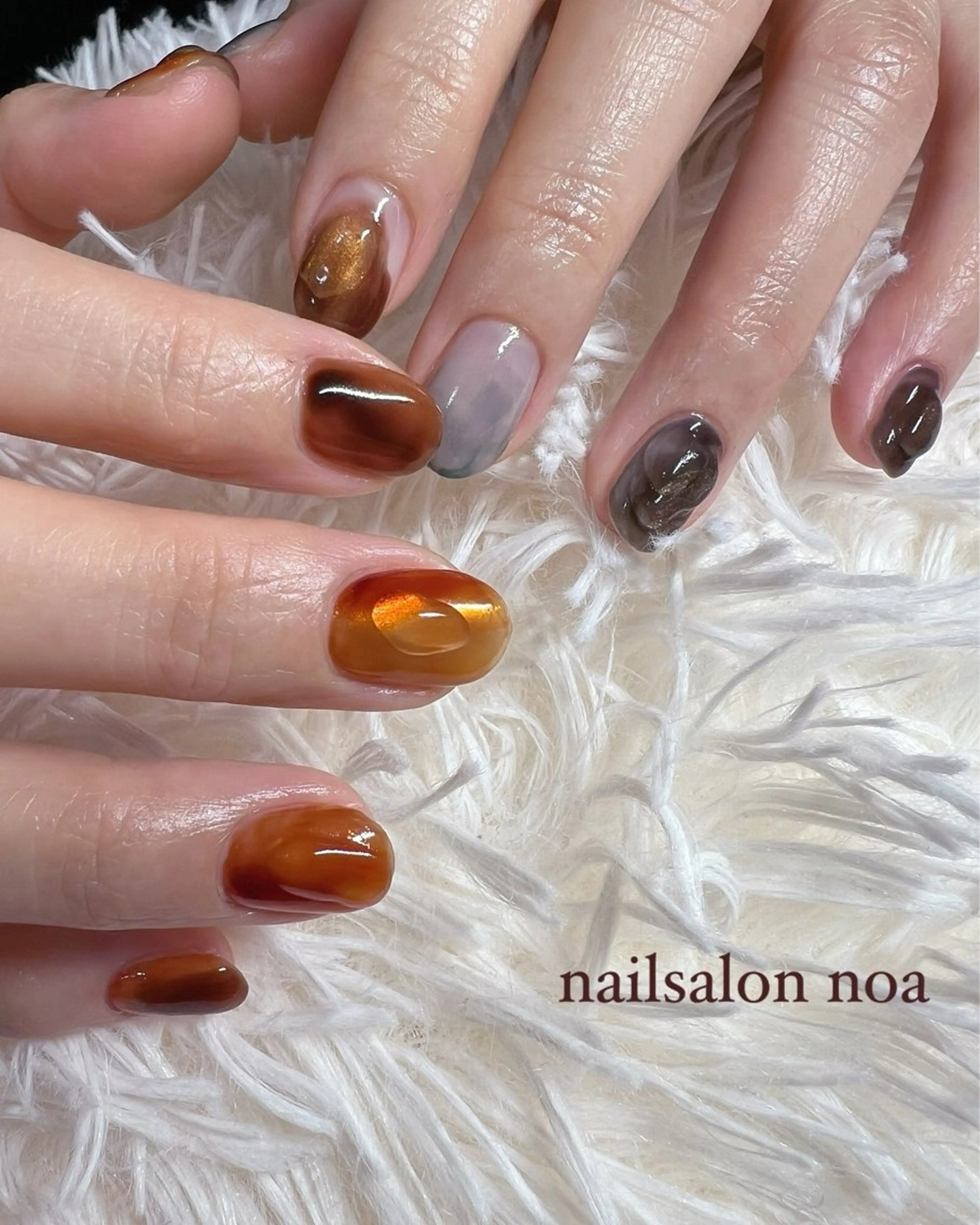 ネイル ジェルネイル マグネットネイル パラジェル nailsalon noa所属・nailist sakiのネイルデザイン