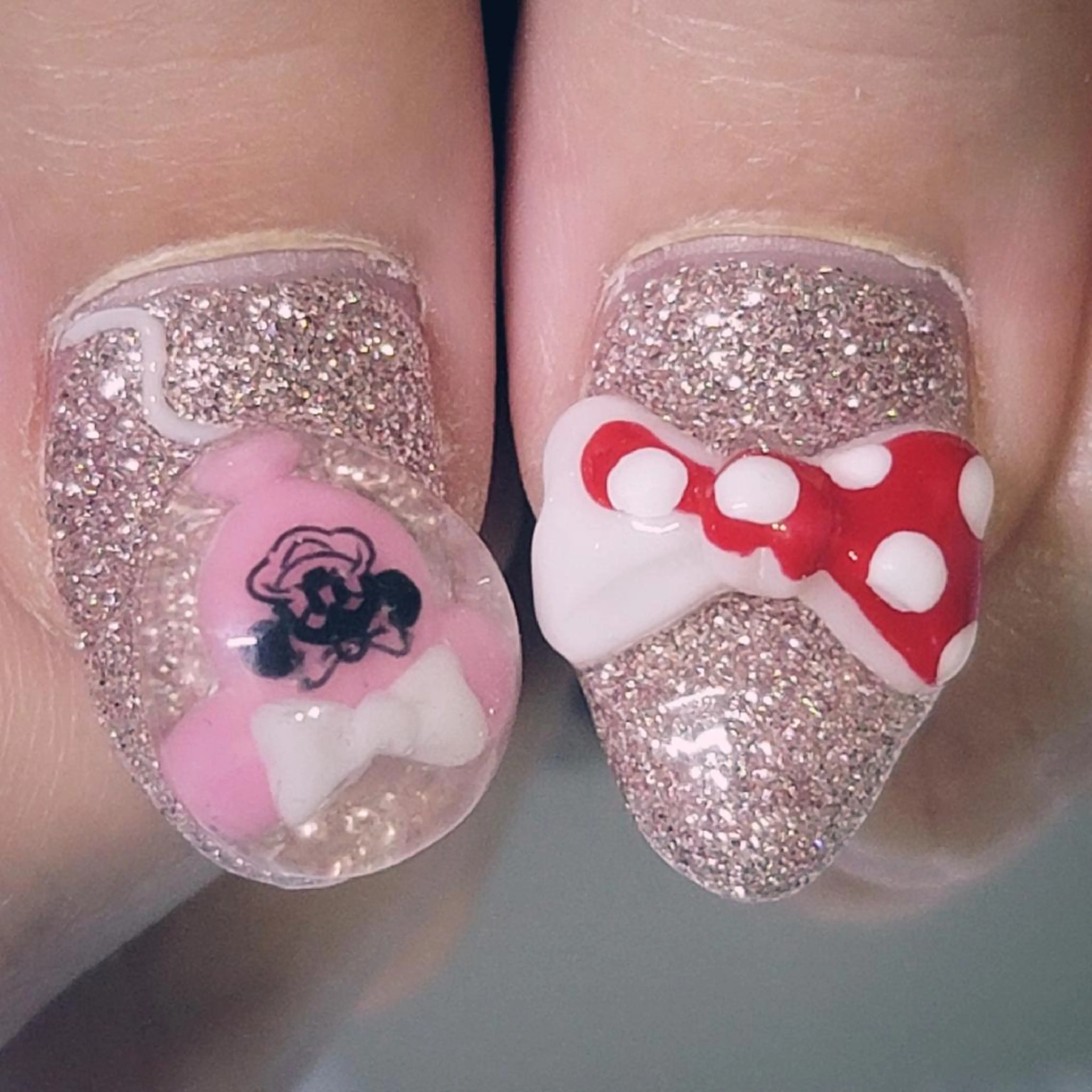 ネイル アートネイル ドット リボン ハンドネイル よしだ ひろきのネイルデザイン