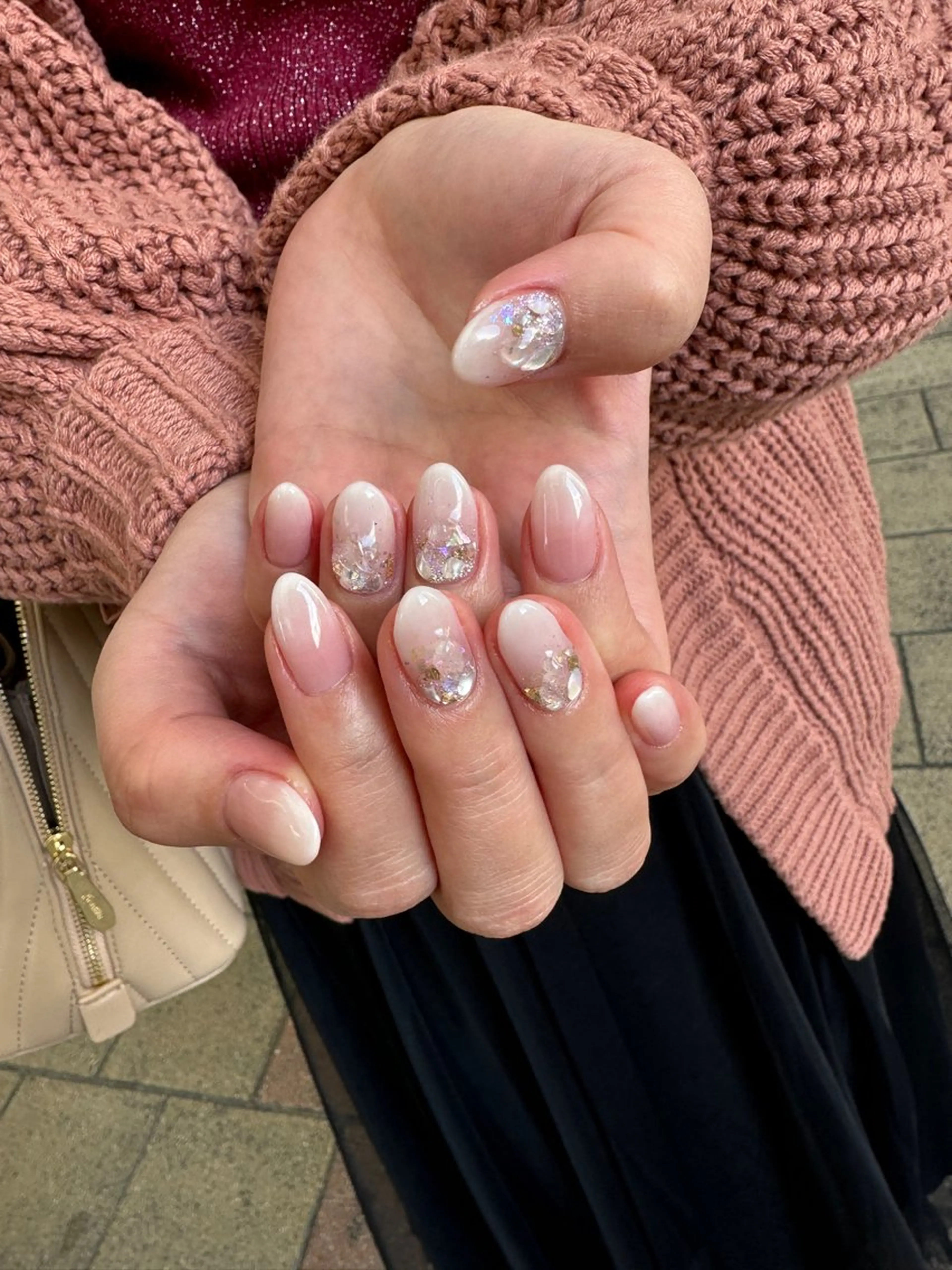 ネイル グラデーション キラキラネイル ワンカラーネイル ハンドネイル nail salon  ∞ mikanal ∞所属・nailsalon ∞ ﾐｶﾅﾙ ∞のネイルデザイン