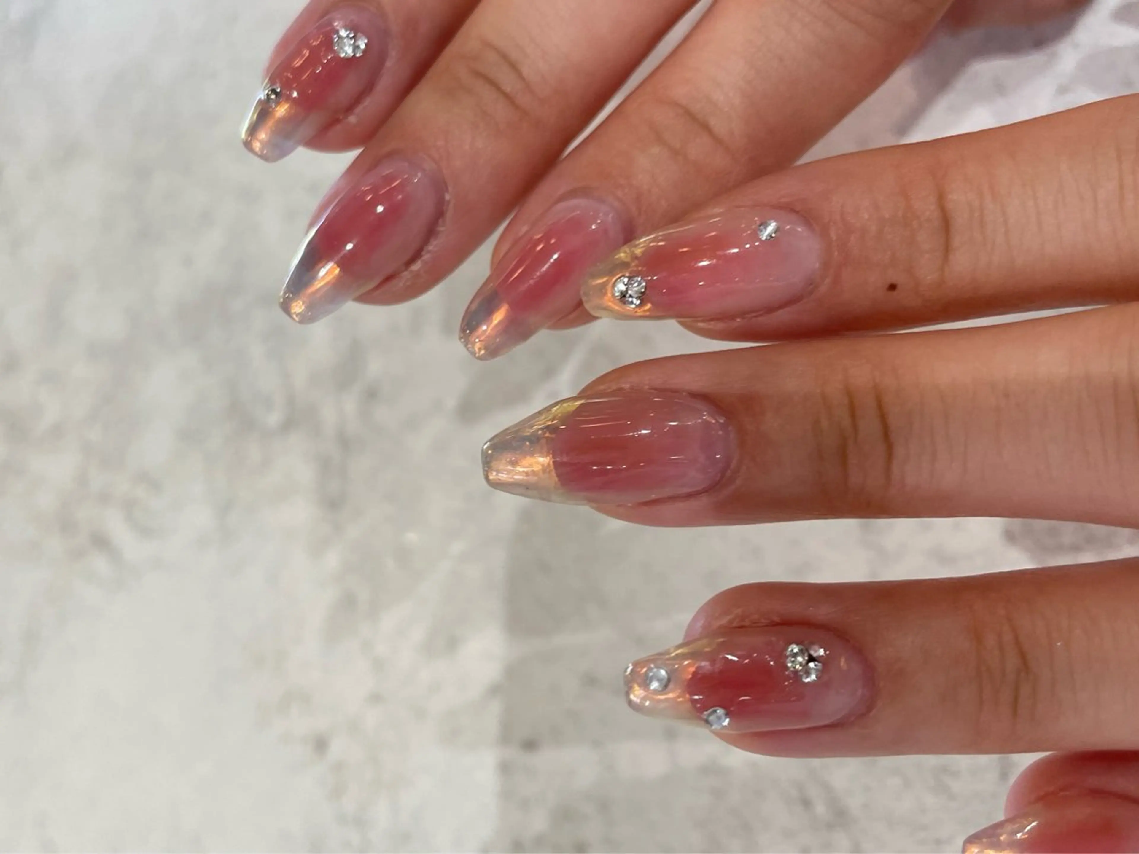 ネイル チークネイル フレンチネイル ミラーネイル ハンドネイル フットネイル chai大阪上本町 sayakaのネイルデザイン