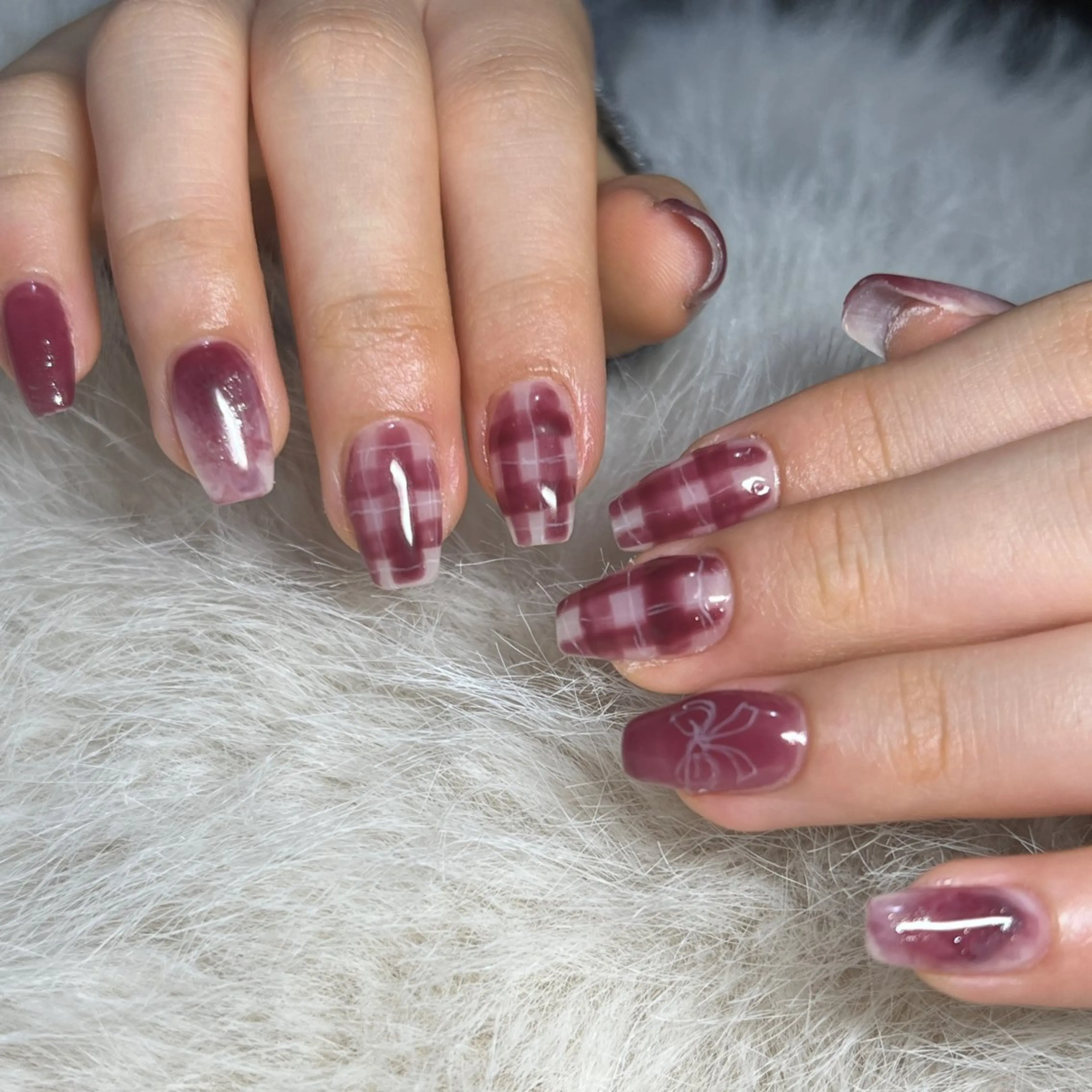 ネイル パープル ハンドネイル m.nail所属・maeda 💫のネイルデザイン