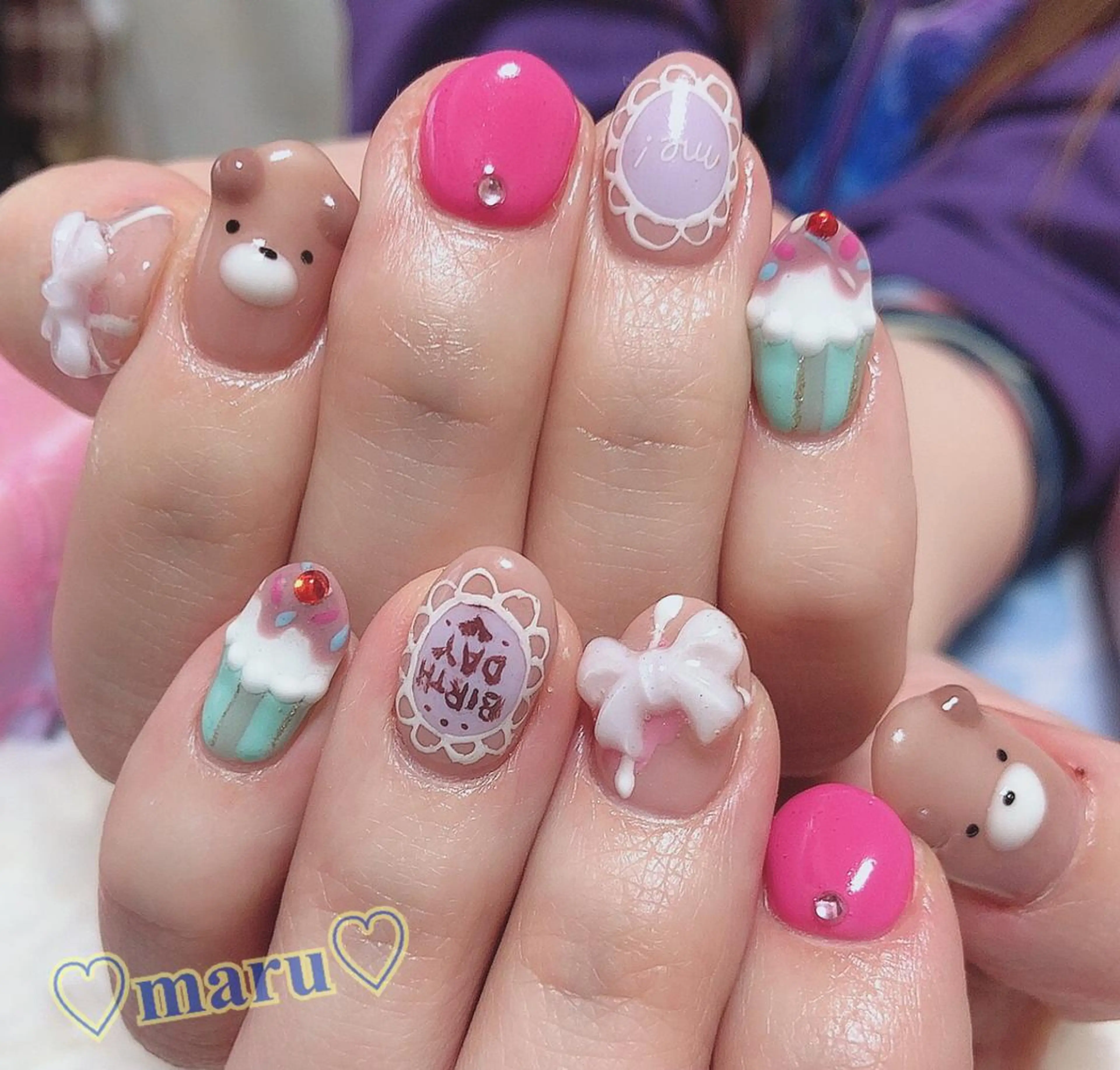 ネイル リボン ハンドネイル フットネイル まるみ ♡のネイルデザイン
