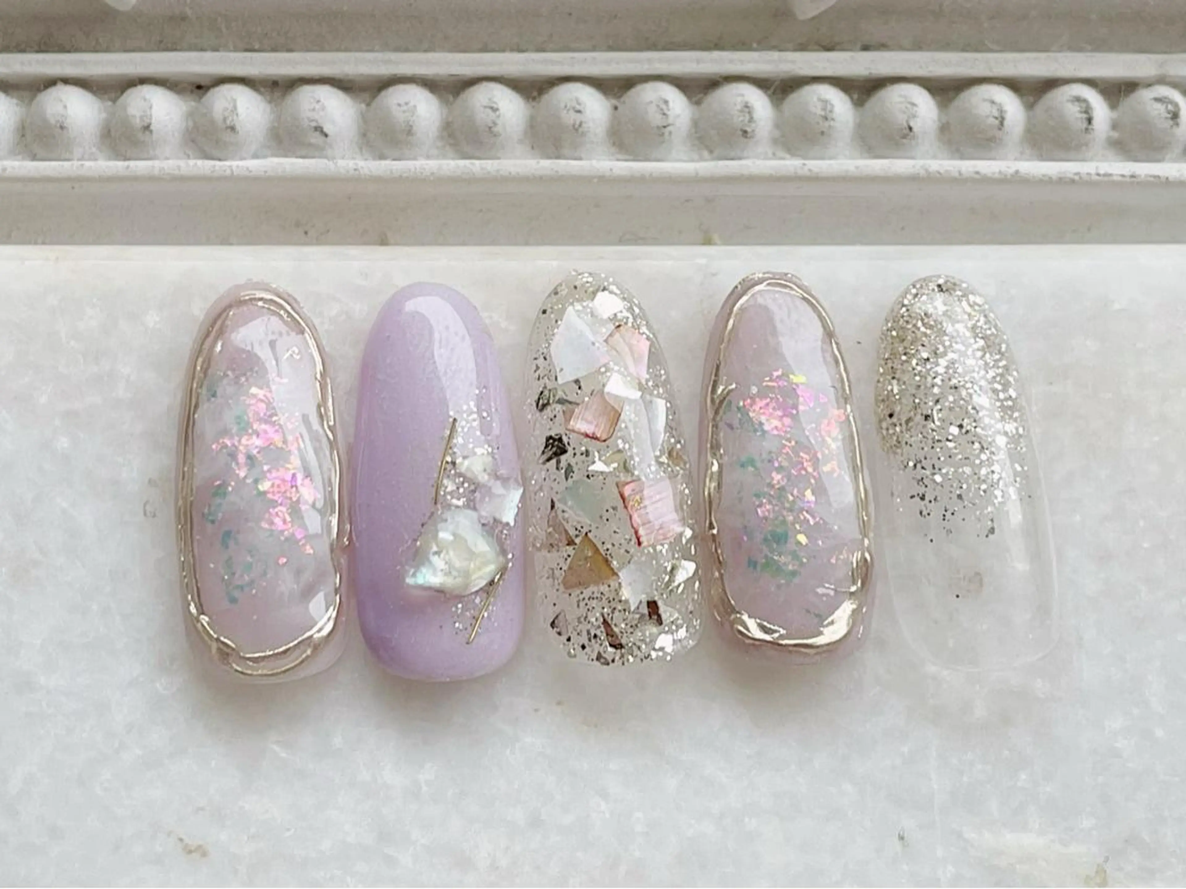 ネイル ジェルネイル キラキラネイル ミラーネイル パラジェル ハンドネイル Satomi  のネイルデザイン