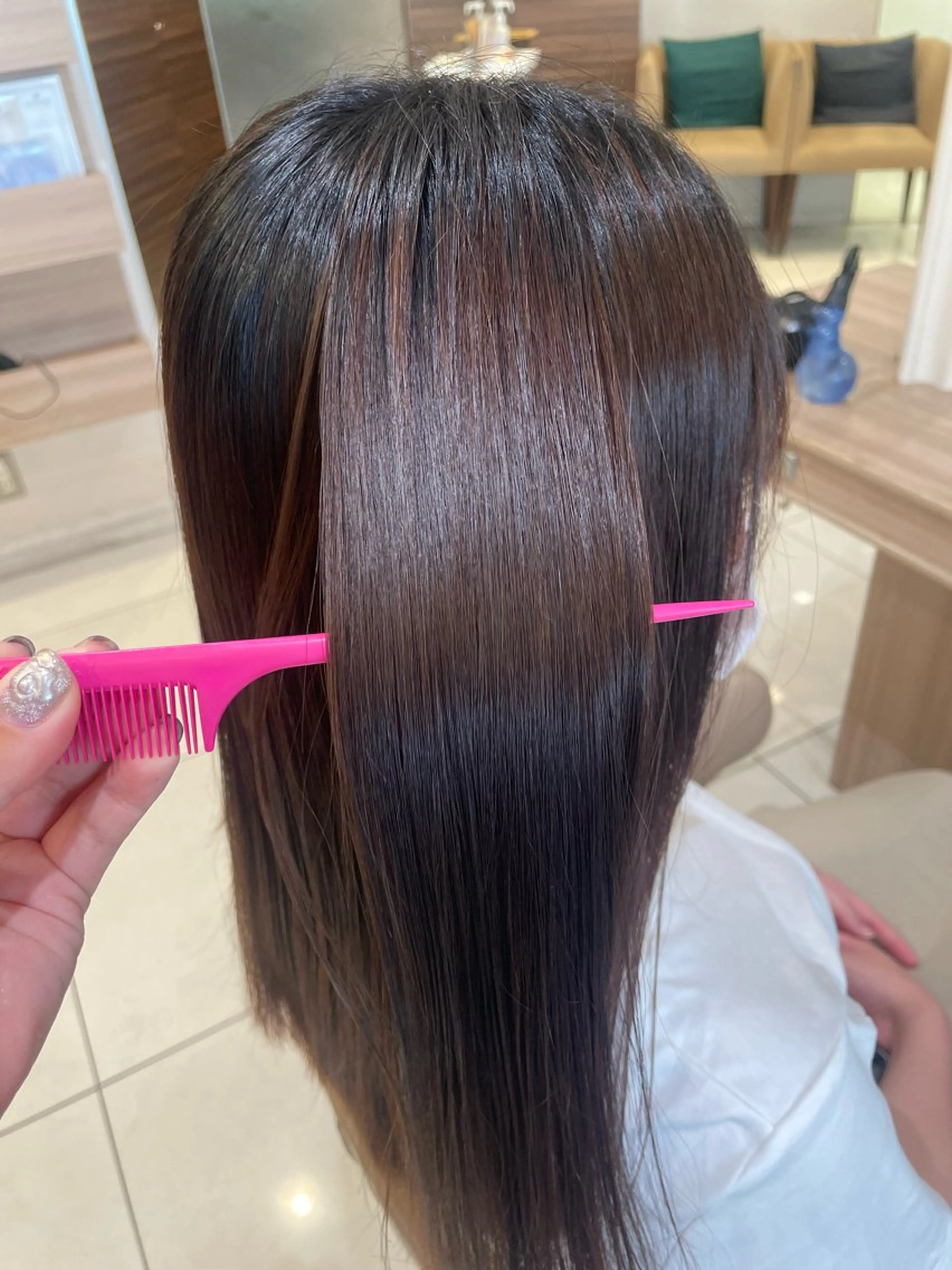 セミロング パーマ カット 縮毛矯正 トリートメント 韓国ヘアメイク🎀/ 縮毛矯正✨山本媛香のヘアスタイル