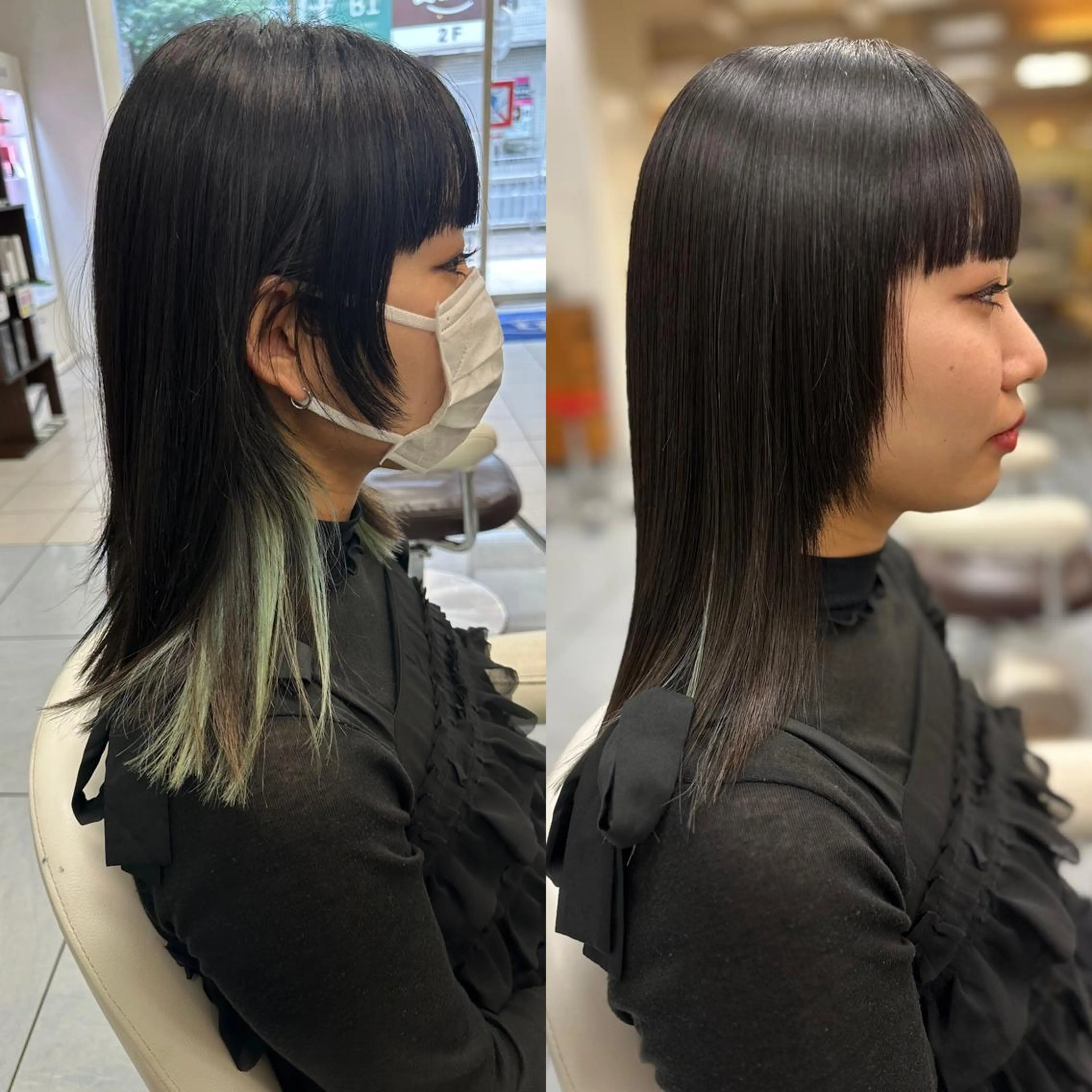 セミロング パーマ 縮毛矯正 髪質改善/縮毛矯正 /ブリーチ矯正/岡部のヘアスタイル