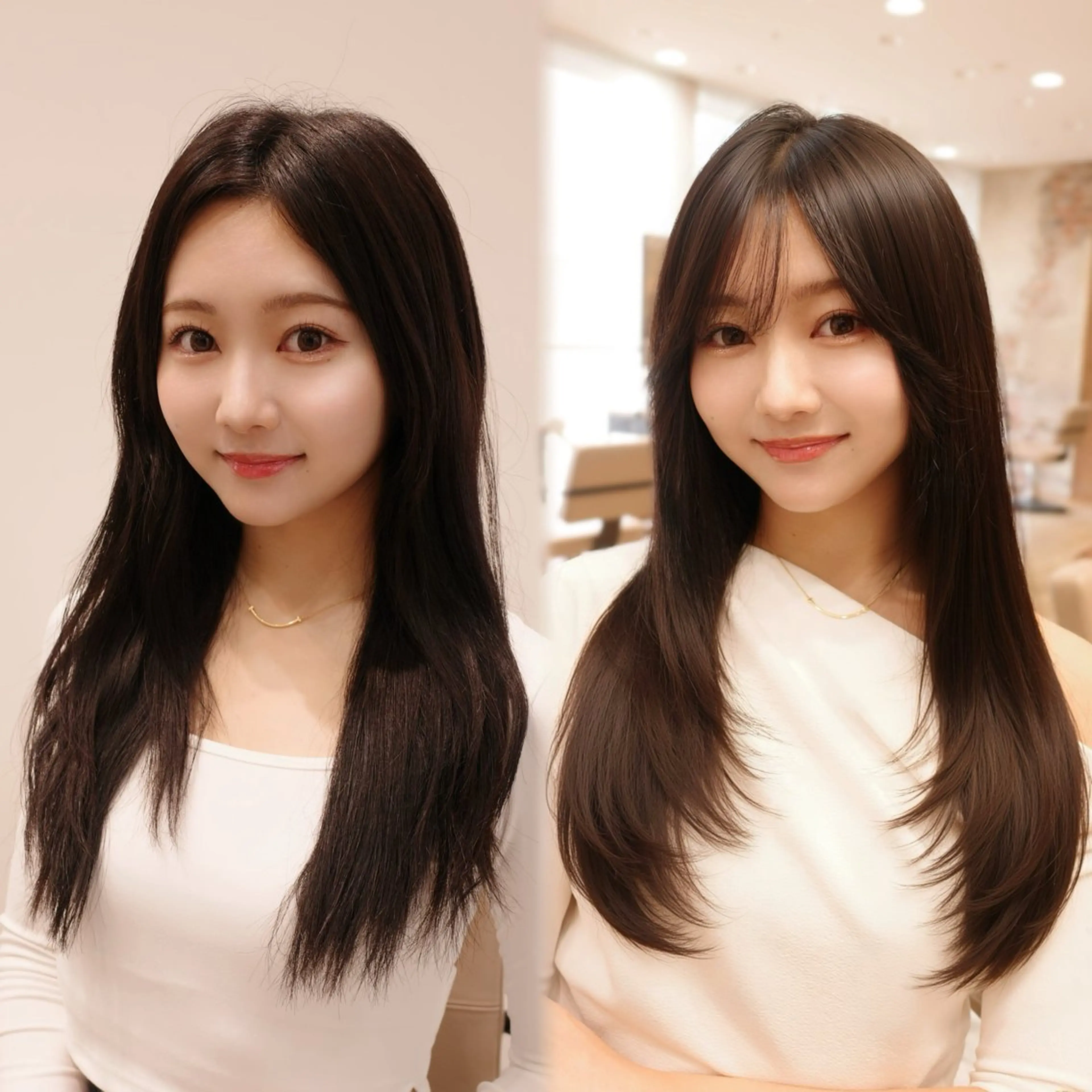 セミロング カラー ベージュカラー ブラウンカラー 透明感カラー グレージュ シアーグレージュ カット ヘアカラー トリートメント 韓国くびれヘア 顔まわり新宿/さやかのヘアスタイル