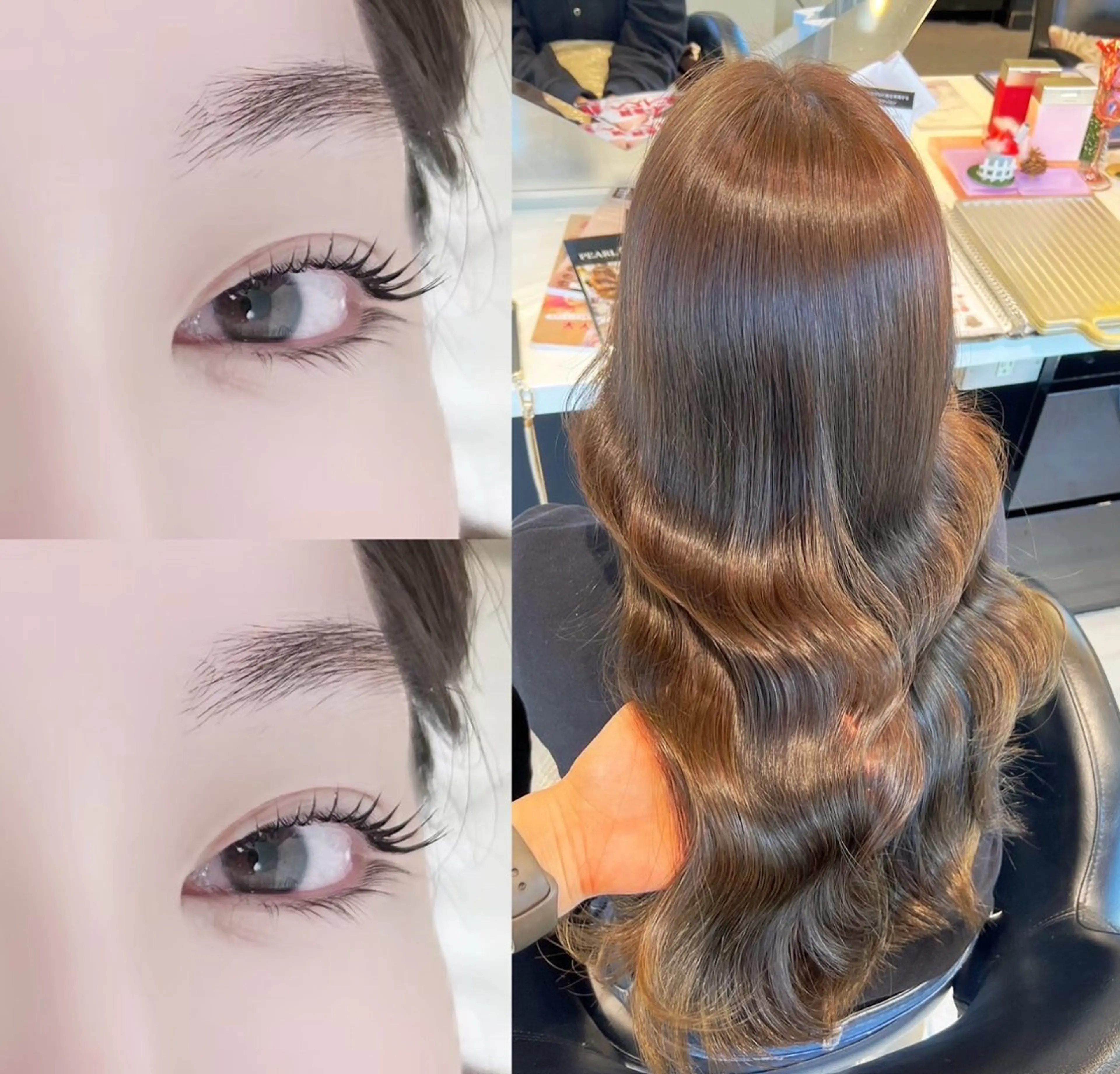 ロング 韓国風顔まわり/ベー ジュ/マツエク♡美咲のヘアスタイル