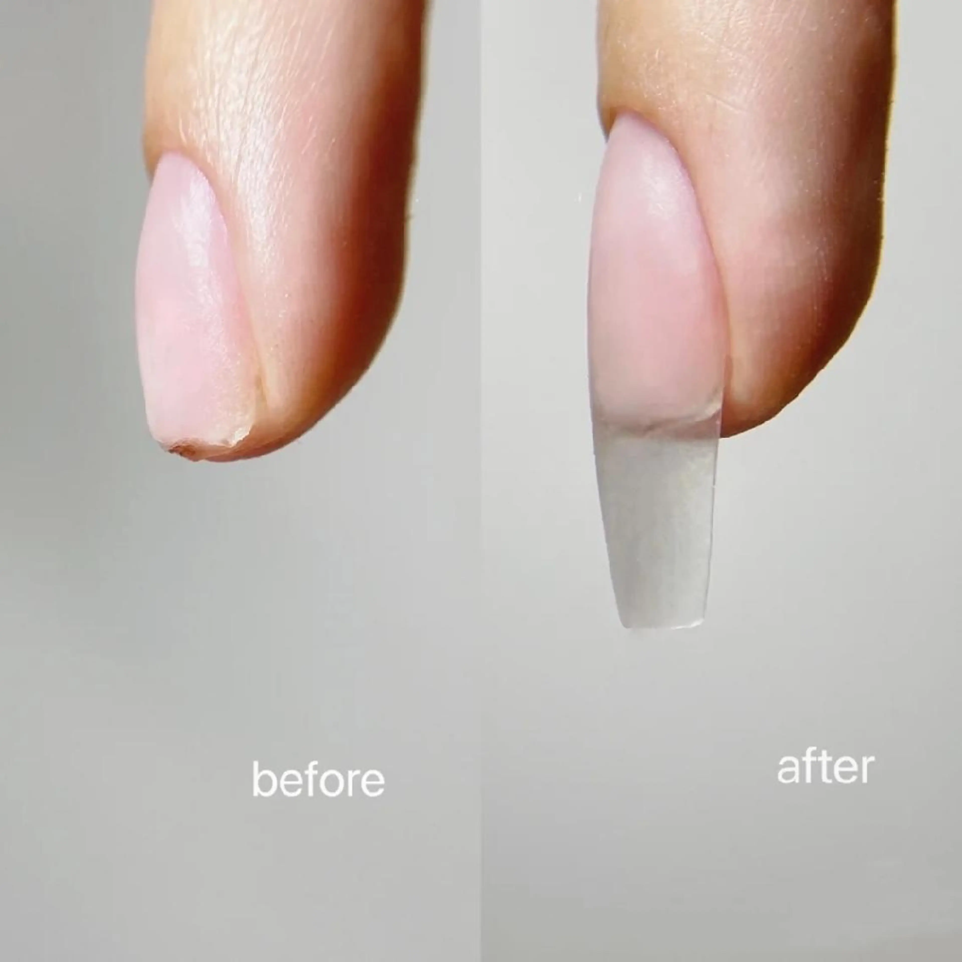 セミロング ネイル ネイリストゆか💅 長さだし、深爪矯正のネイルデザイン