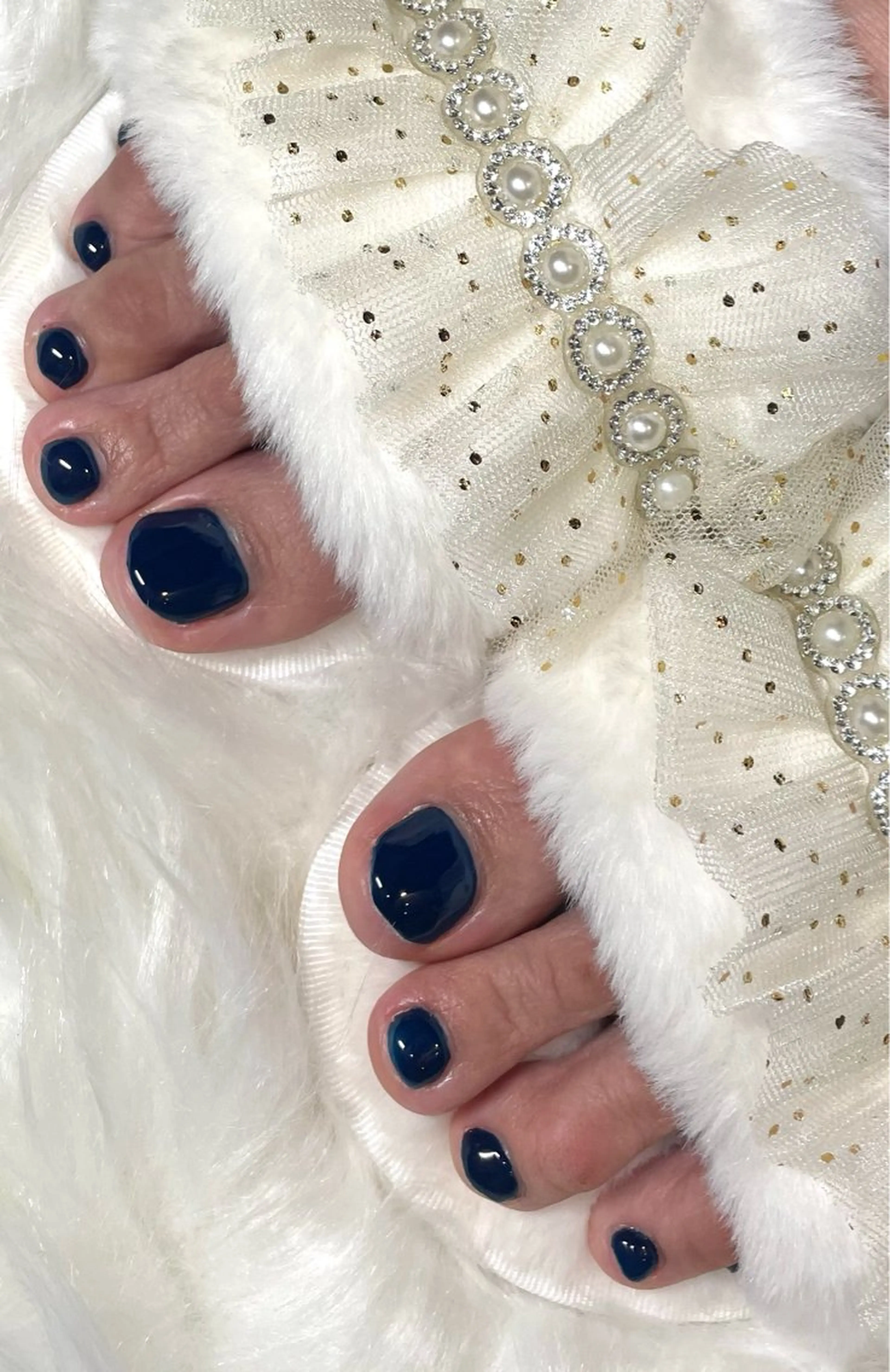 ネイル ネイビー フットネイル RAMU 【cutill】のネイルデザイン