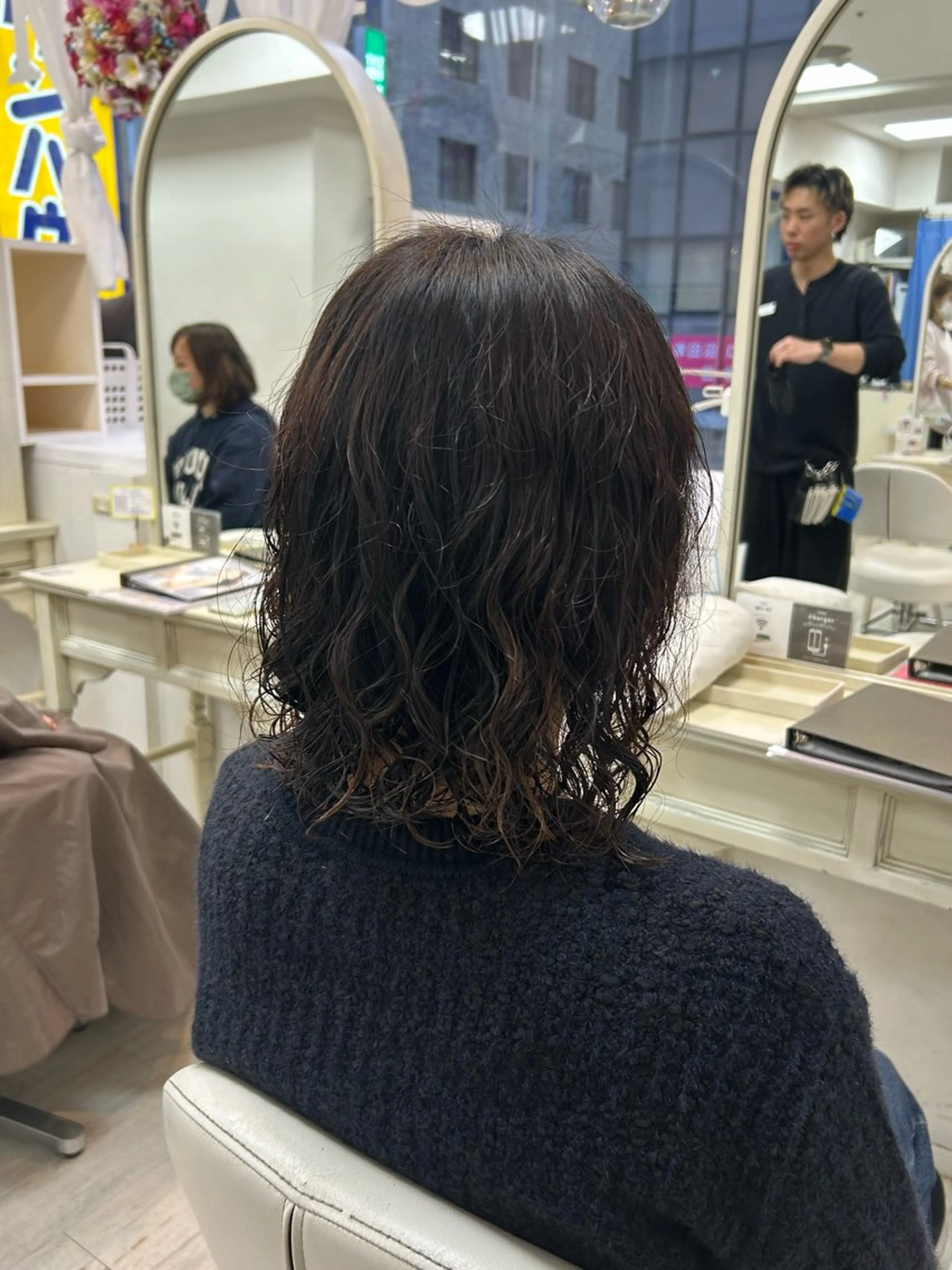 ミディアム パーマ カット パーマ 小川 夏花のヘアスタイル