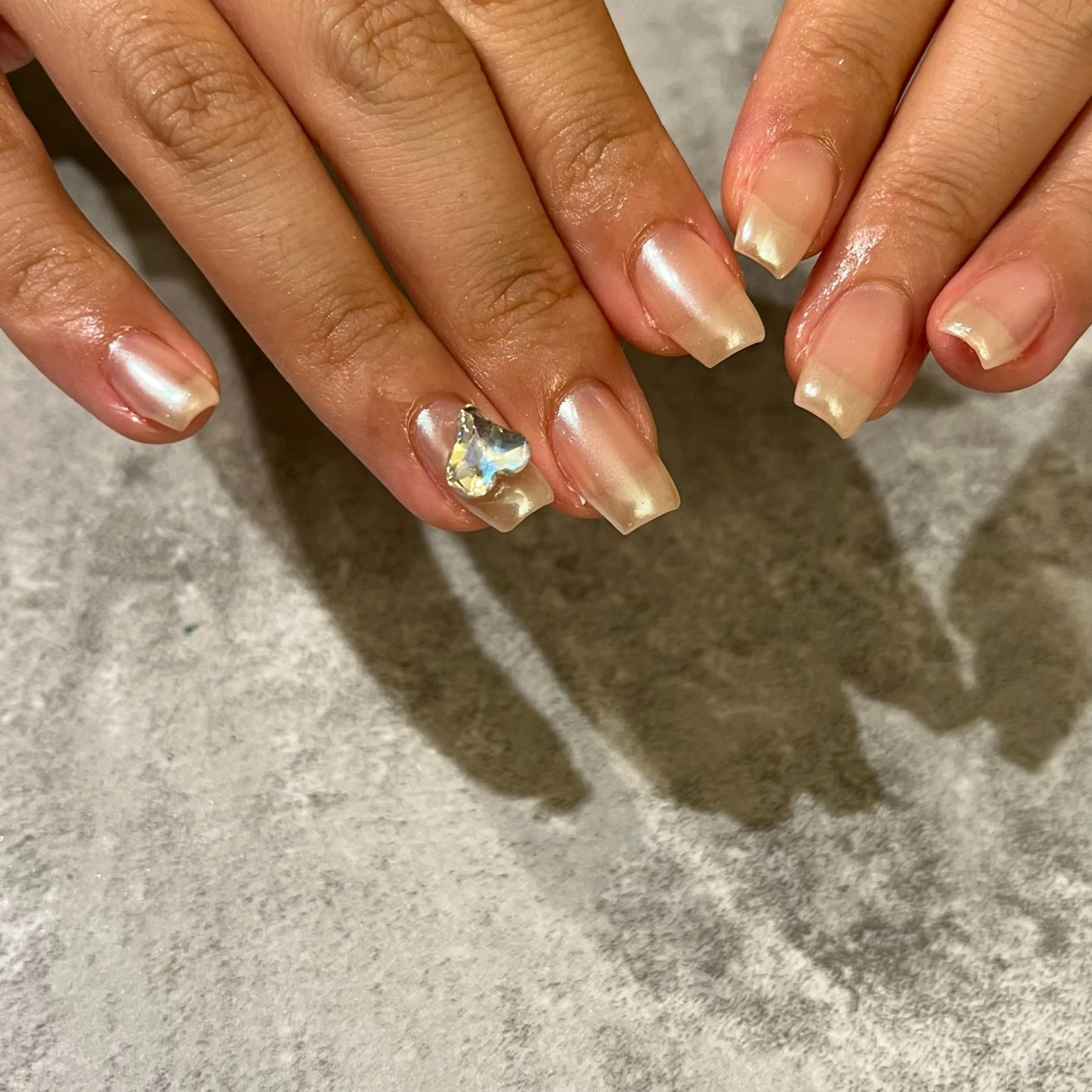 ネイル クリアネイル ハート ミラーネイル ハンドネイル Lélia nail Himariのネイルデザイン