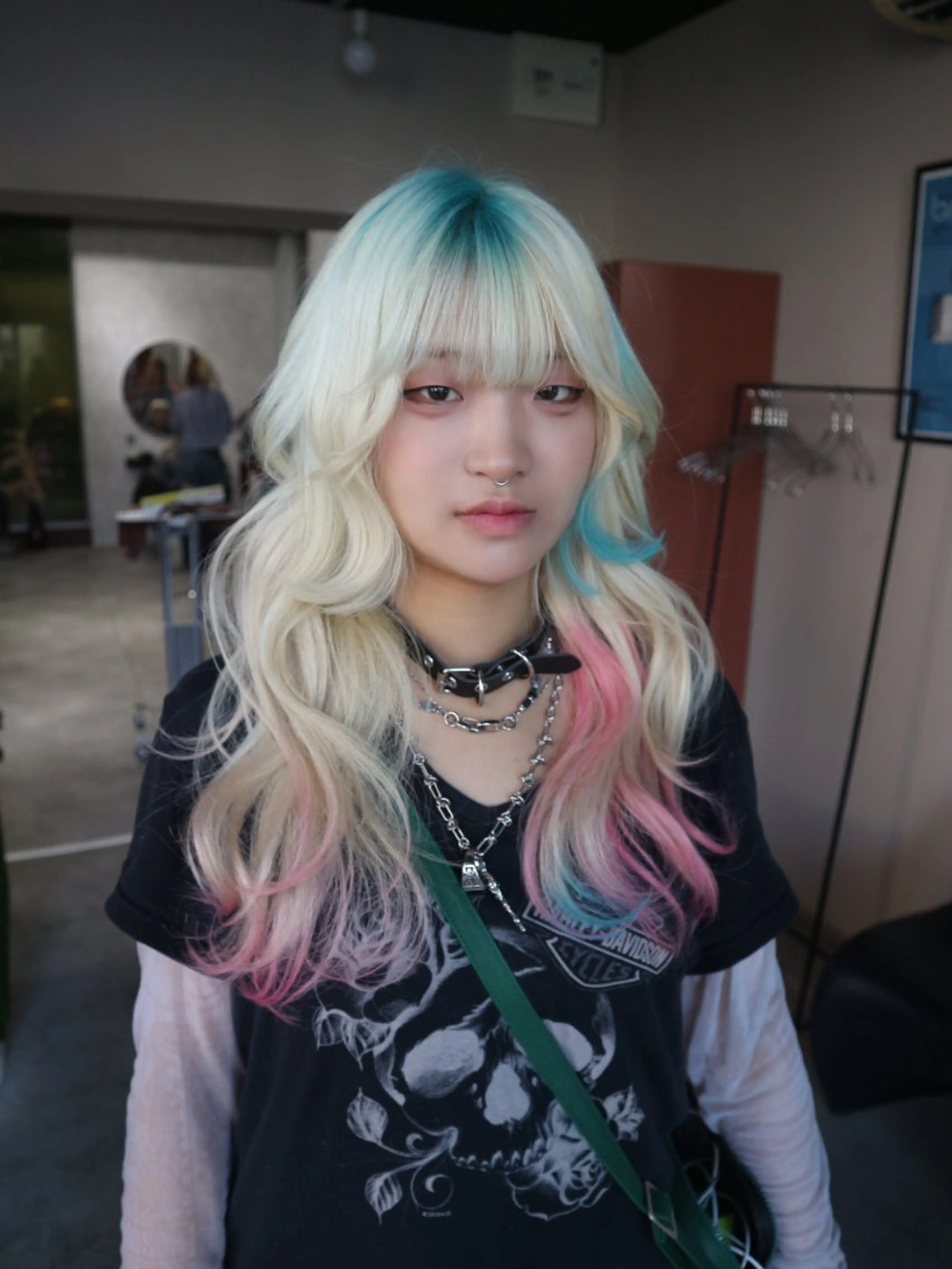 ロング ヘアカラー ハイトーン/メンズ/ デザイン/梅田/ミユのヘアスタイル