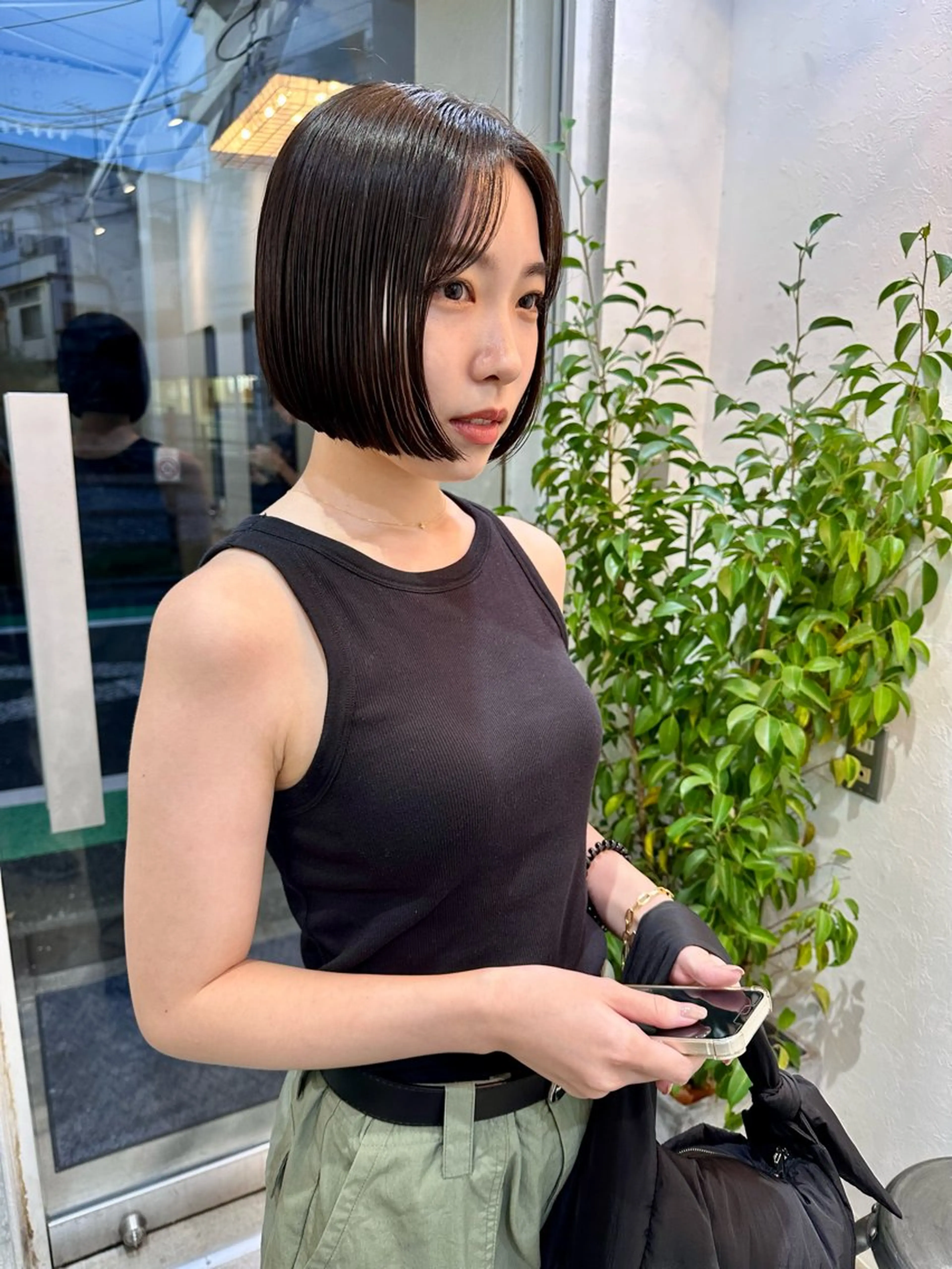 ショート カラー アディクシーカラー トリートメント 酸熱トリートメント カット トリートメント パーマ/透明感カラー /ボブ/吉田一生のヘアスタイル