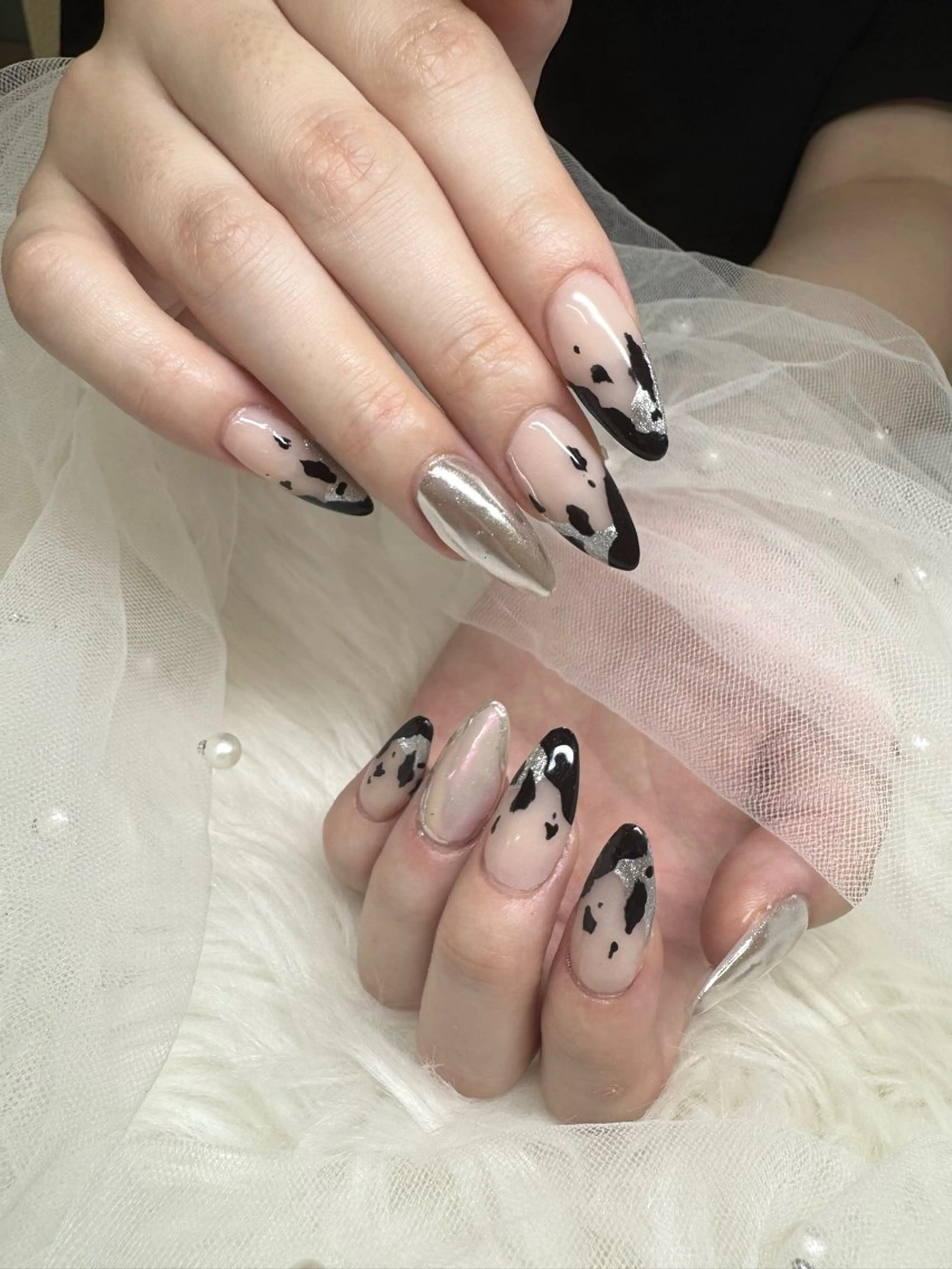 ネイル ミラーネイル スカルプネイル Nail salon LUCAS,K 《ネイルサロンルーカス》千葉中央 スカルプ所属・LUCAS 千葉 AOI💅🏾💕のネイルデザイン