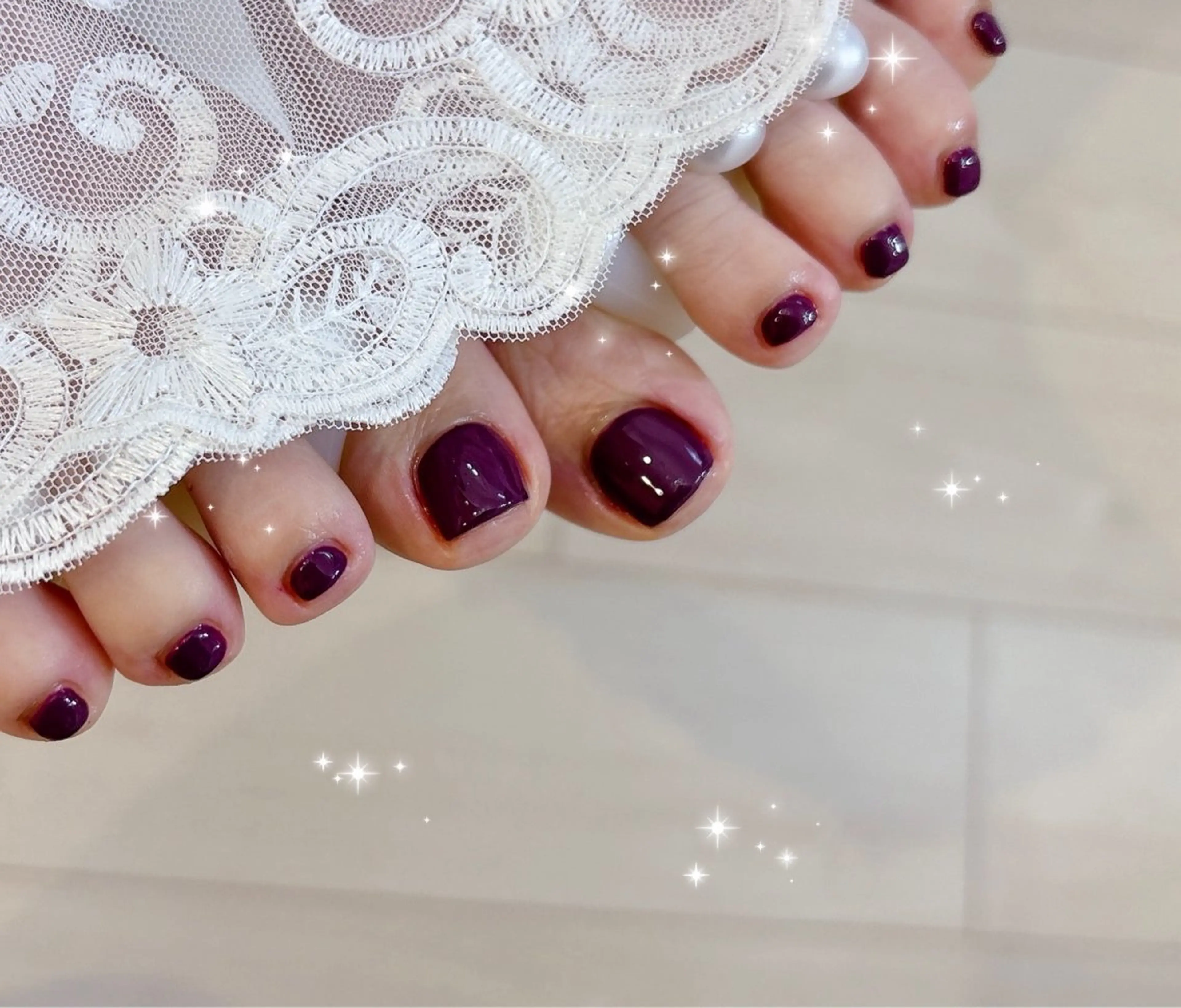 ネイル パープル フットネイル FLARE NAIL フレアネイルのネイルデザイン