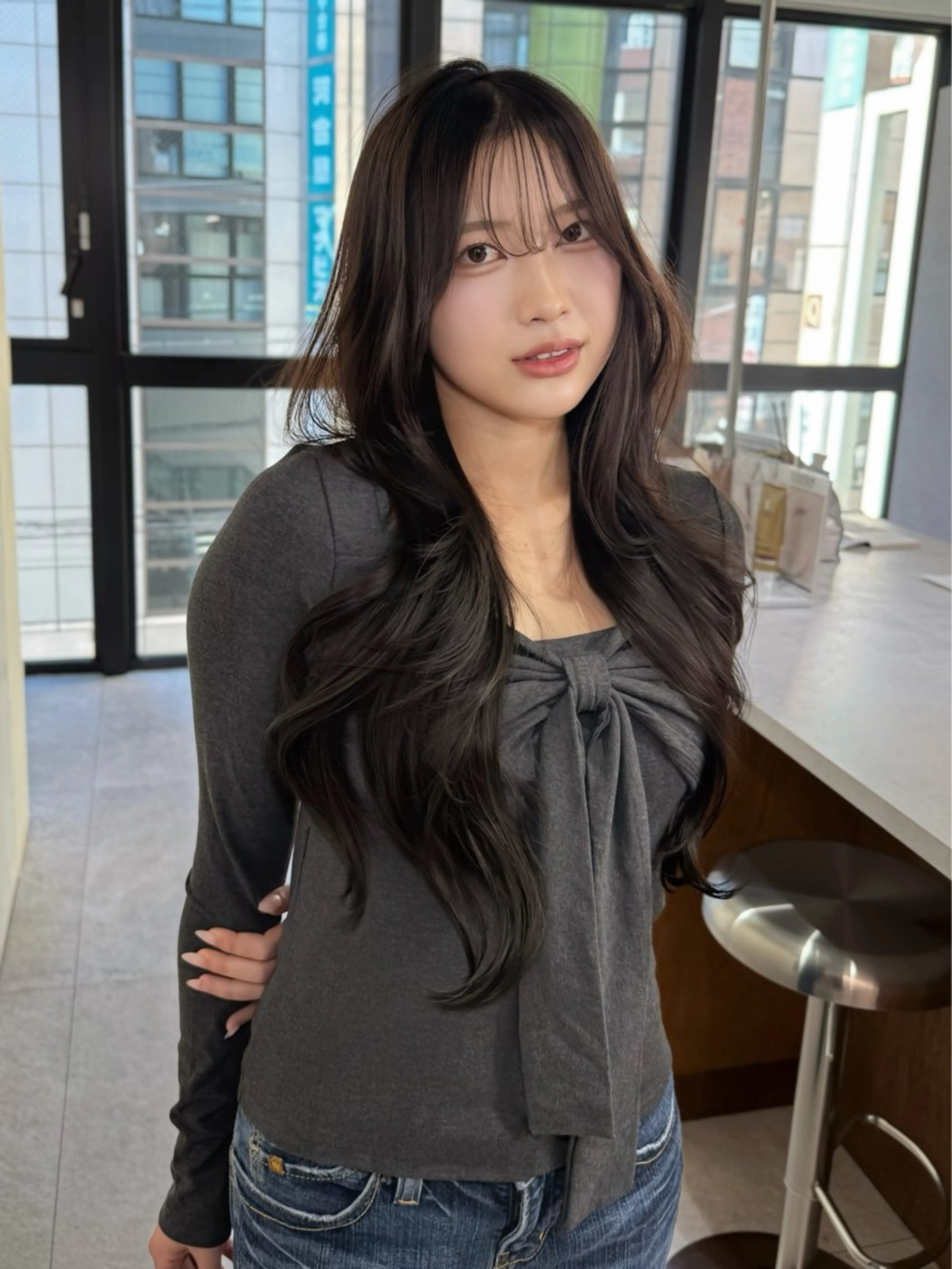 ロング 韓国風ヘア レイヤーカット 似合わせカット 森貝 洋亮のヘアスタイル