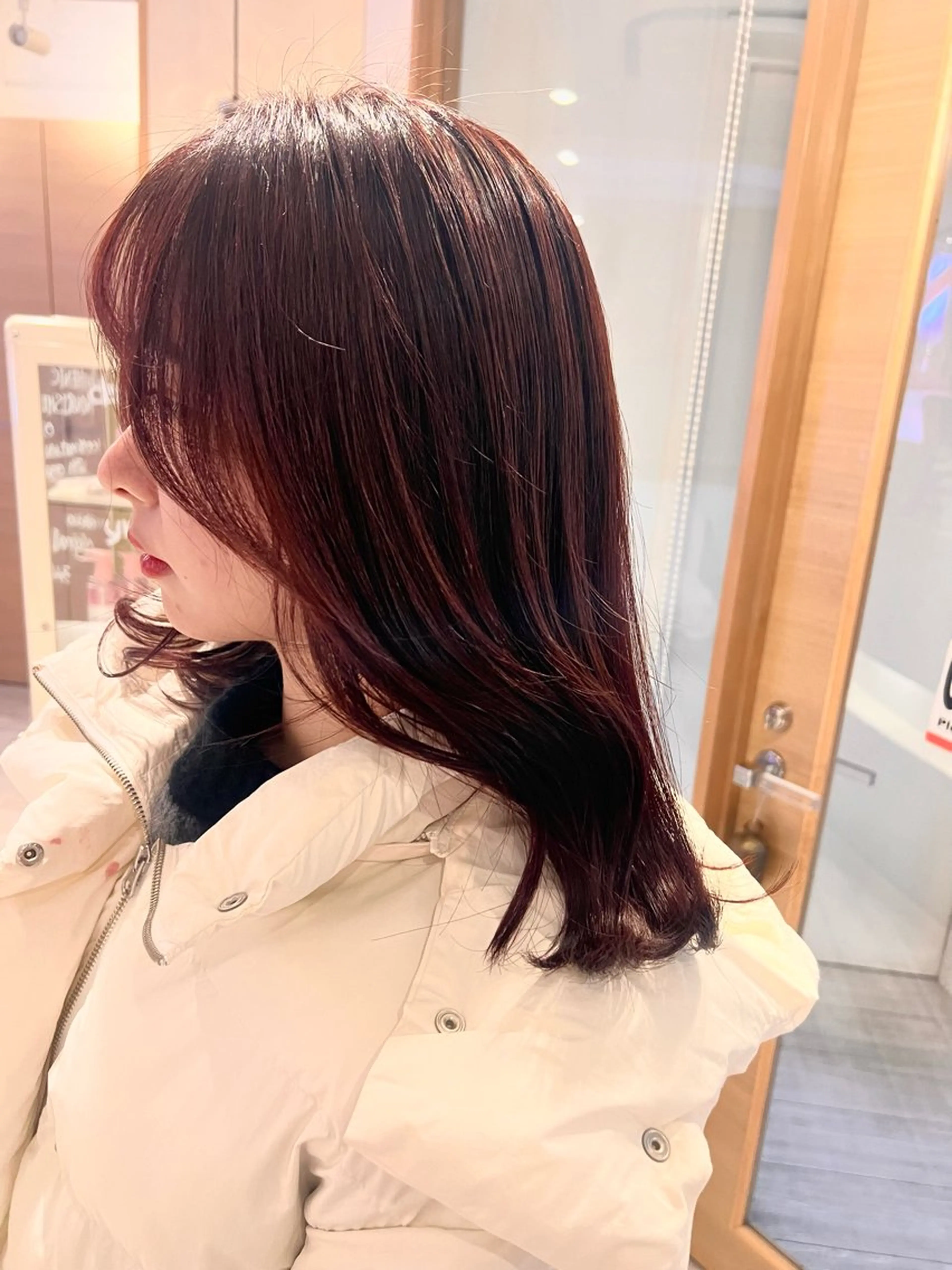 セミロング カラー 顔周りカット/ボブ/ ツヤ髪/coconaのヘアスタイル