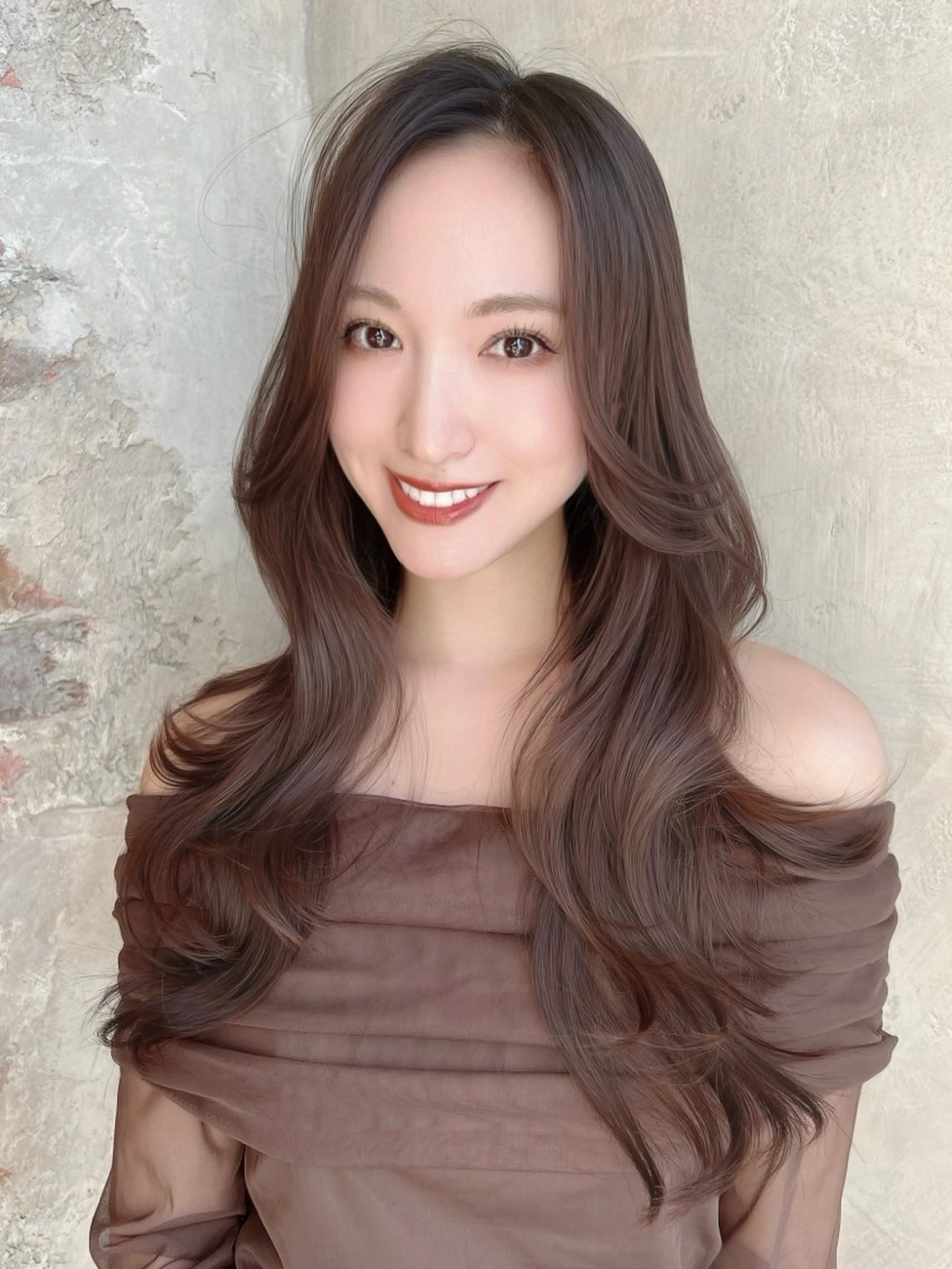 ロング カラー パーマ カット ヘアカラー トリートメント 新宿✨顔周りカット 韓国ヘア/坂本亜裟海のヘアスタイル