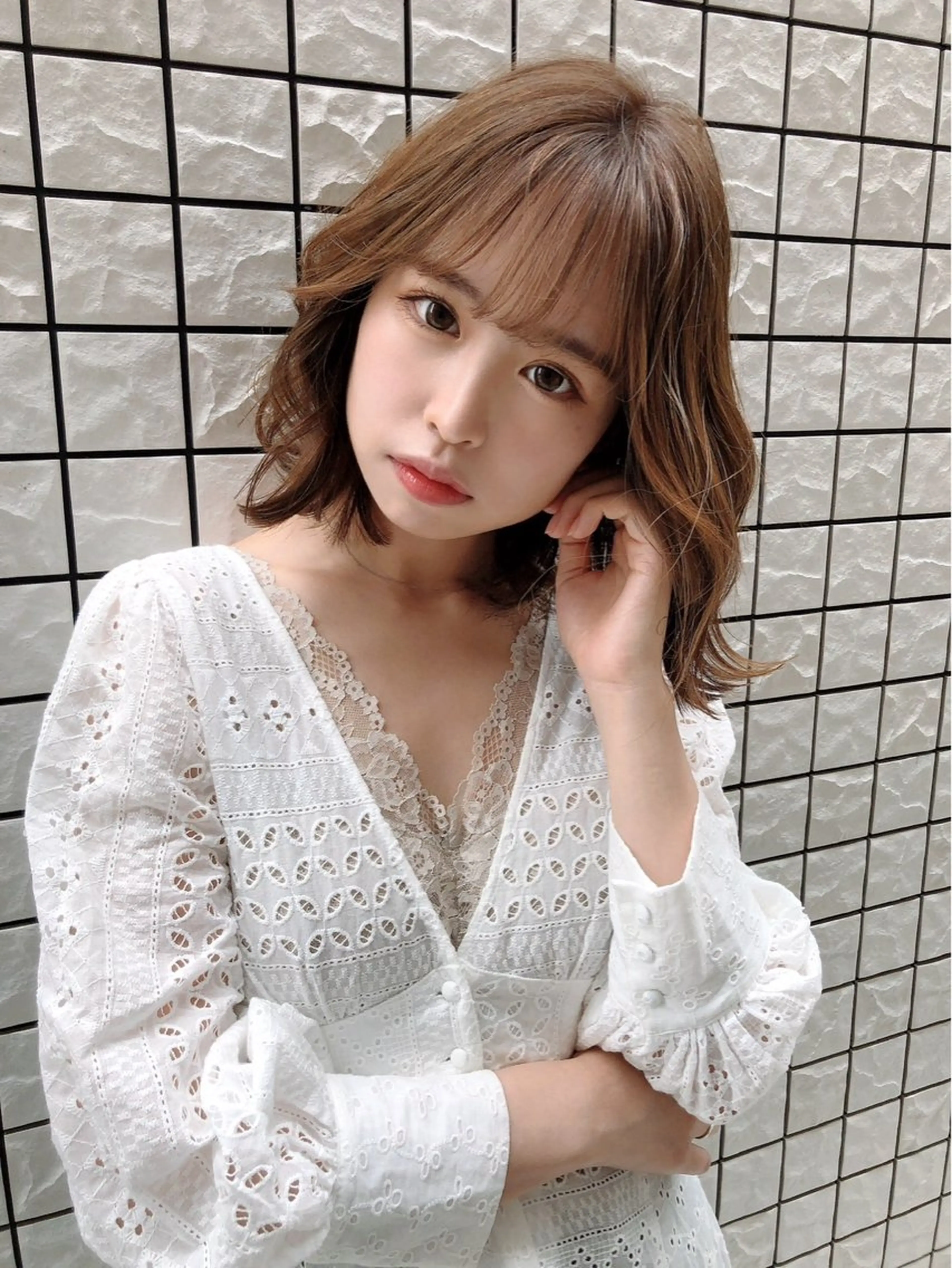 ミディアム カラー 金安 かんたのヘアスタイル