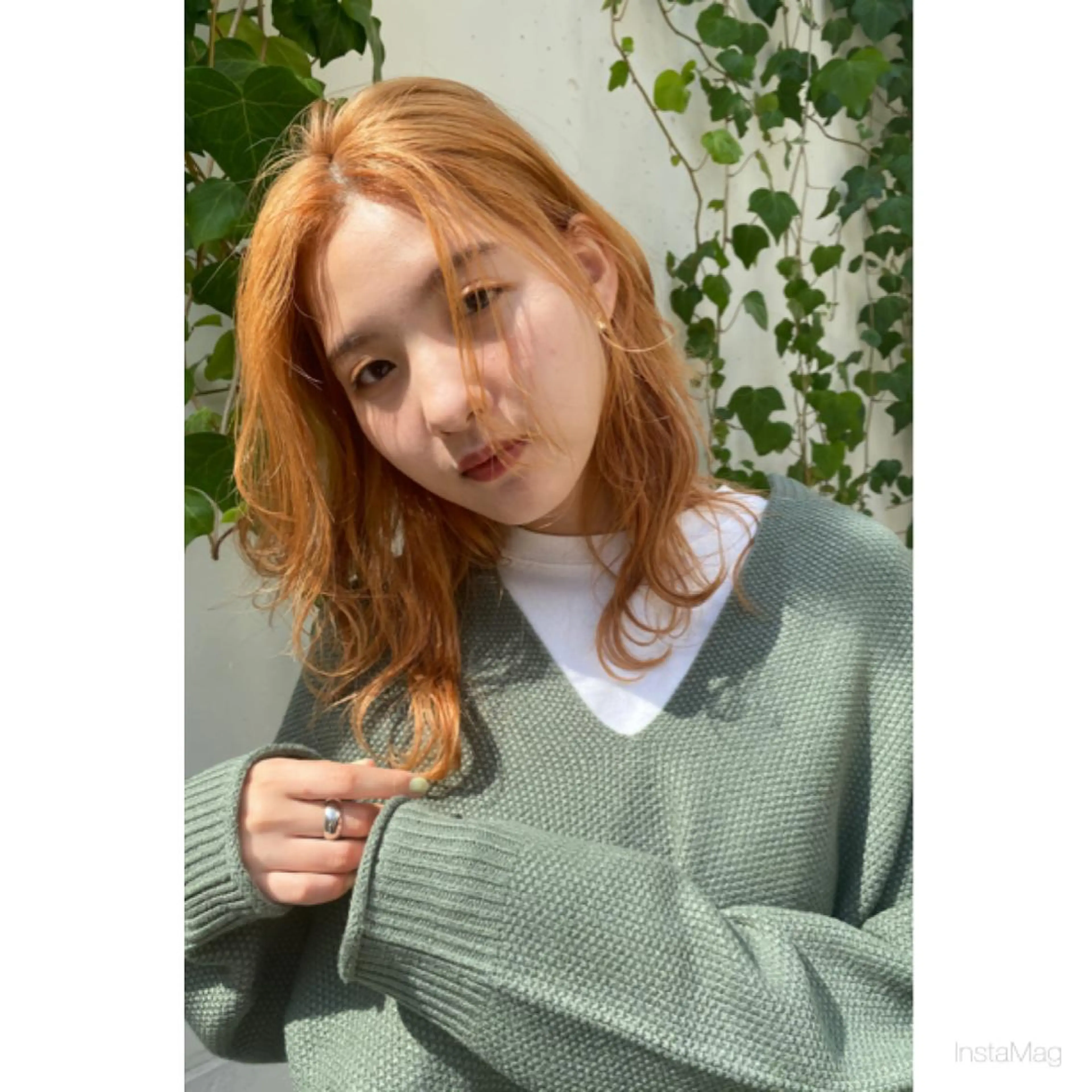 ミディアム カラー 透明感カラー 岩間 香純のヘアスタイル