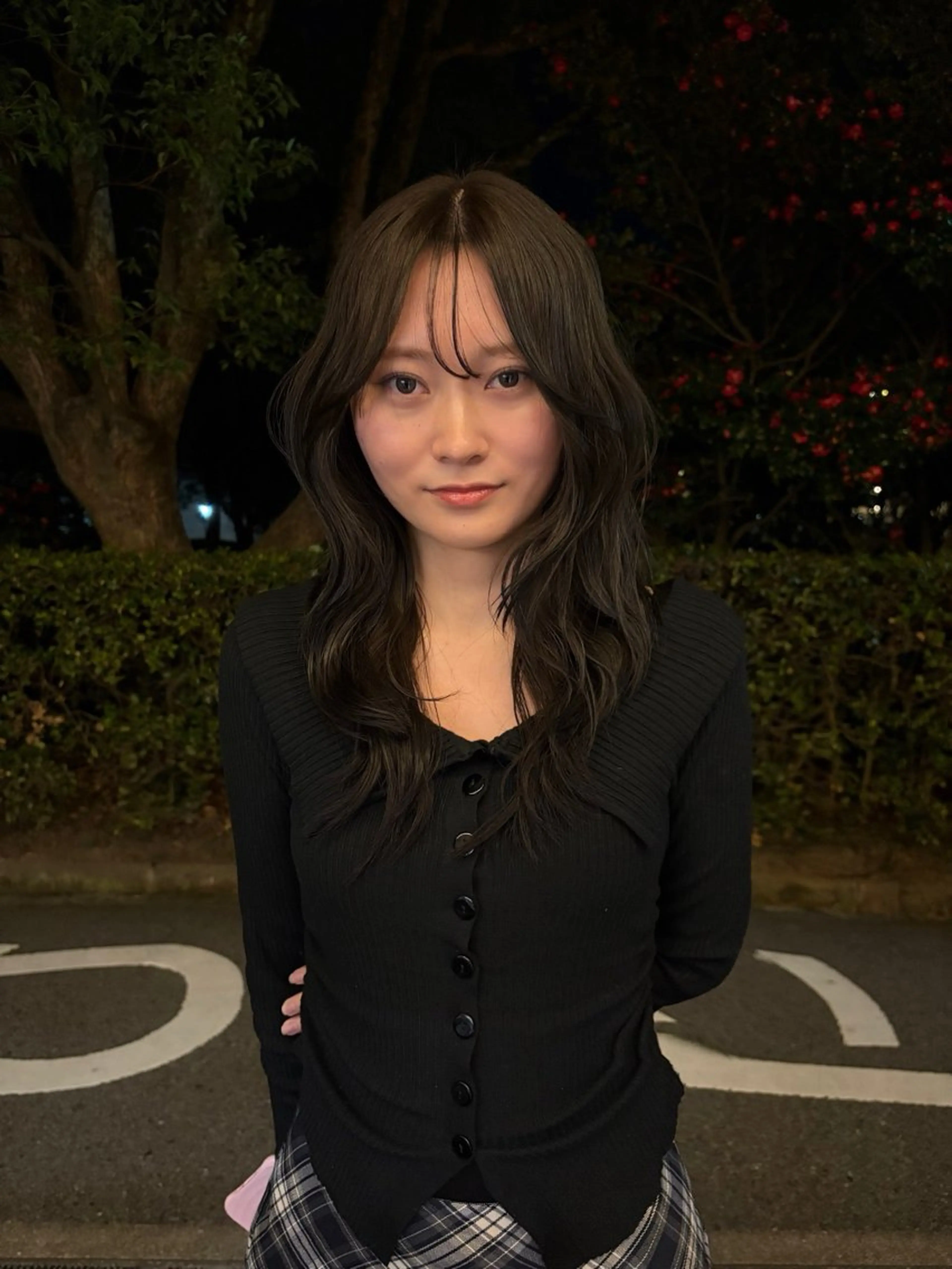 セミロング カット ヘアカラー トリートメント YOKE 松室伶奈のヘアスタイル