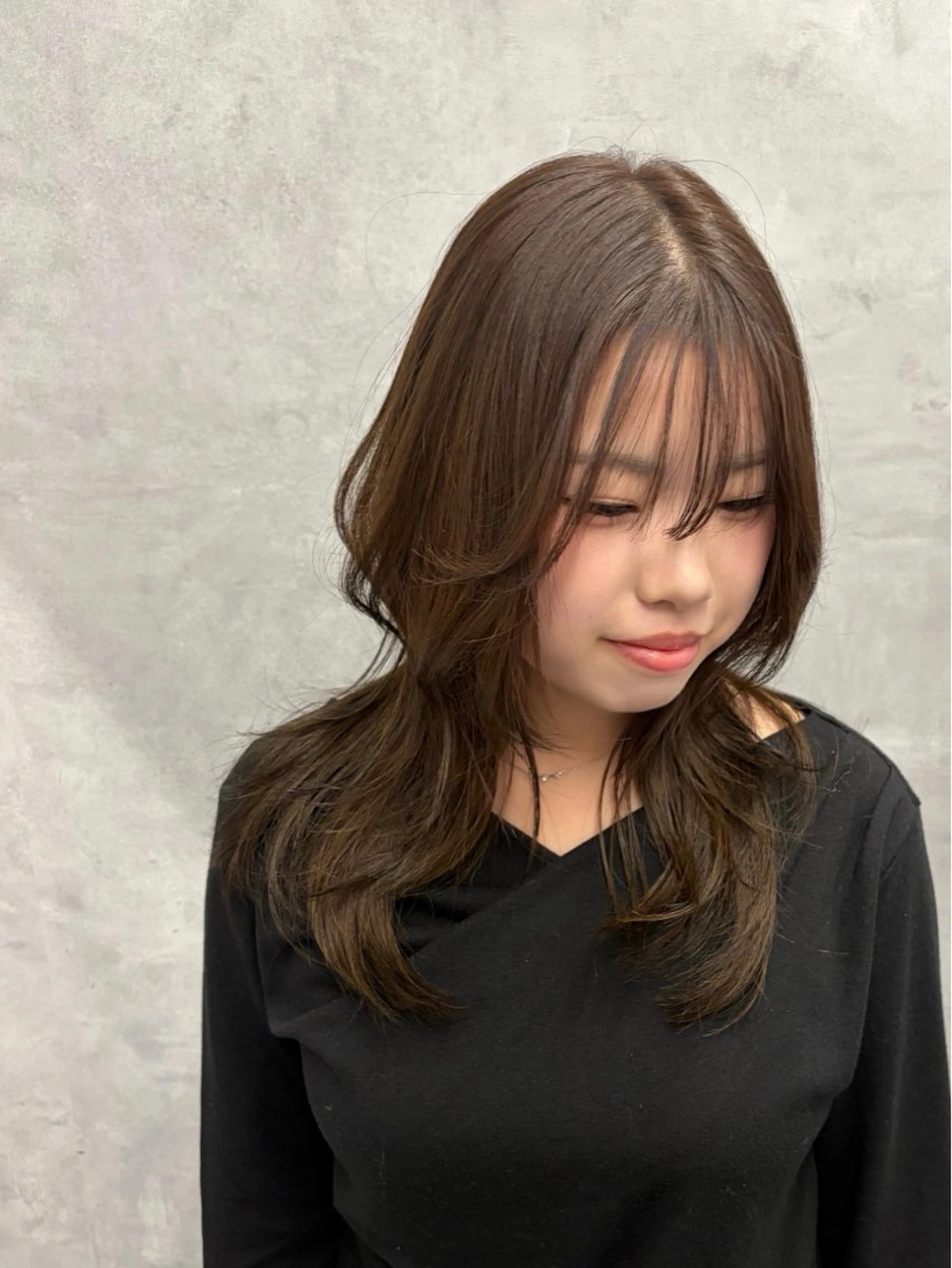 セミロング カラー ハッシュカット レイヤーカット カット ヘアカラー トリートメント number_mai 🪽のヘアスタイル