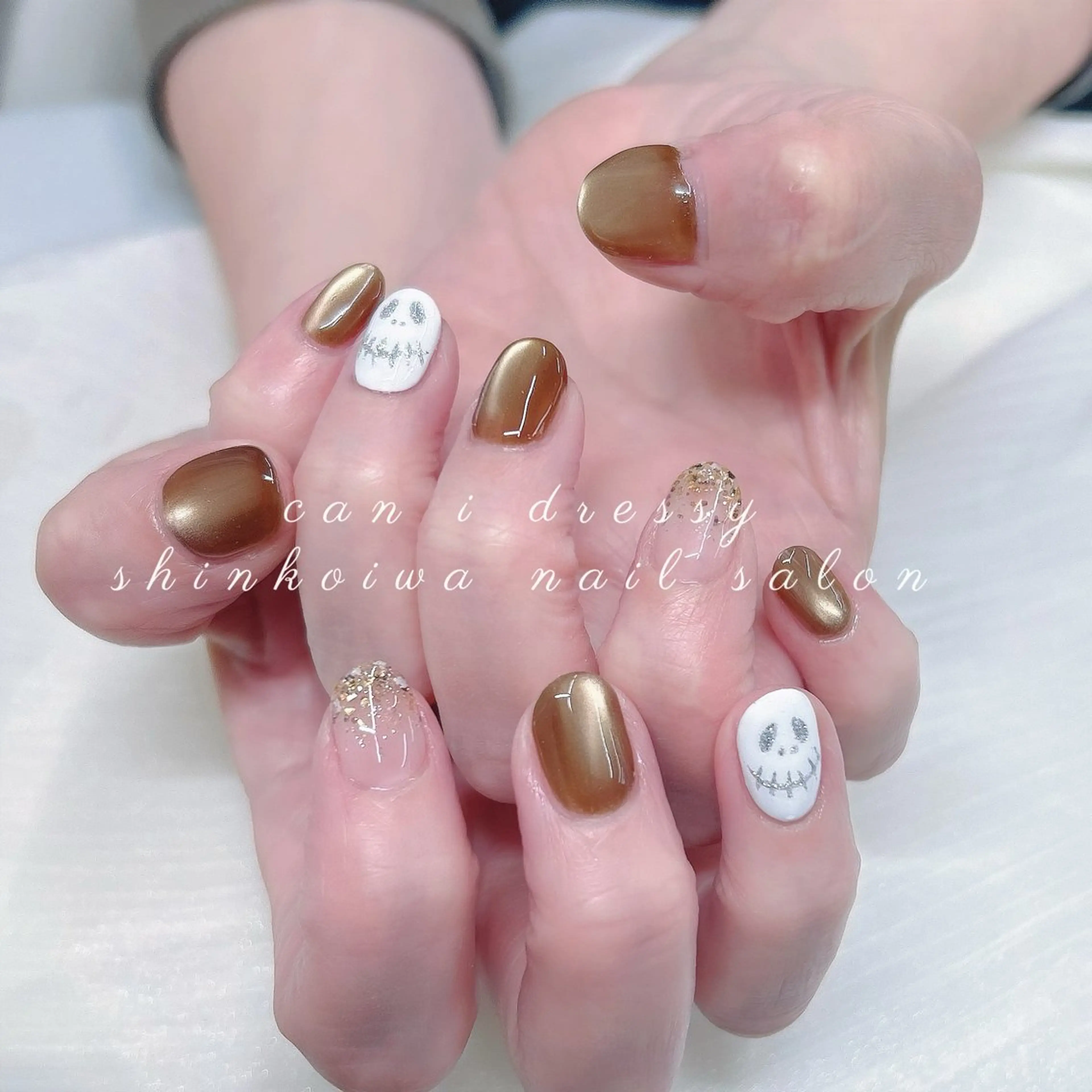 ネイル ハロウィン マグネットネイル ハンドネイル キャンアイドレッシー 新小岩のネイルデザイン