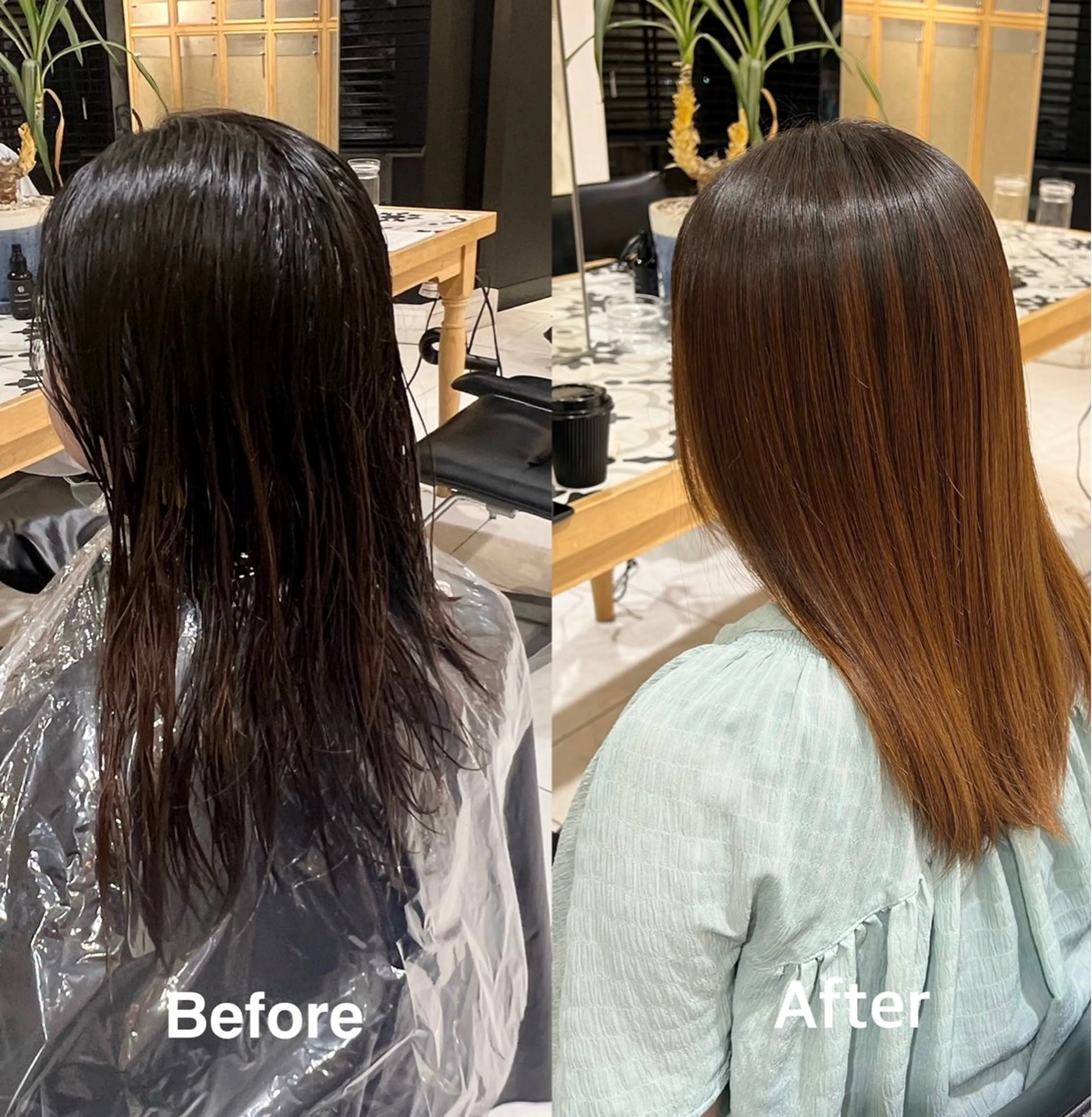 セミロング 縮毛矯正 トリートメント ヘッドスパ 縮毛矯正/ブリーチ 🏖️MIREIのヘアスタイル