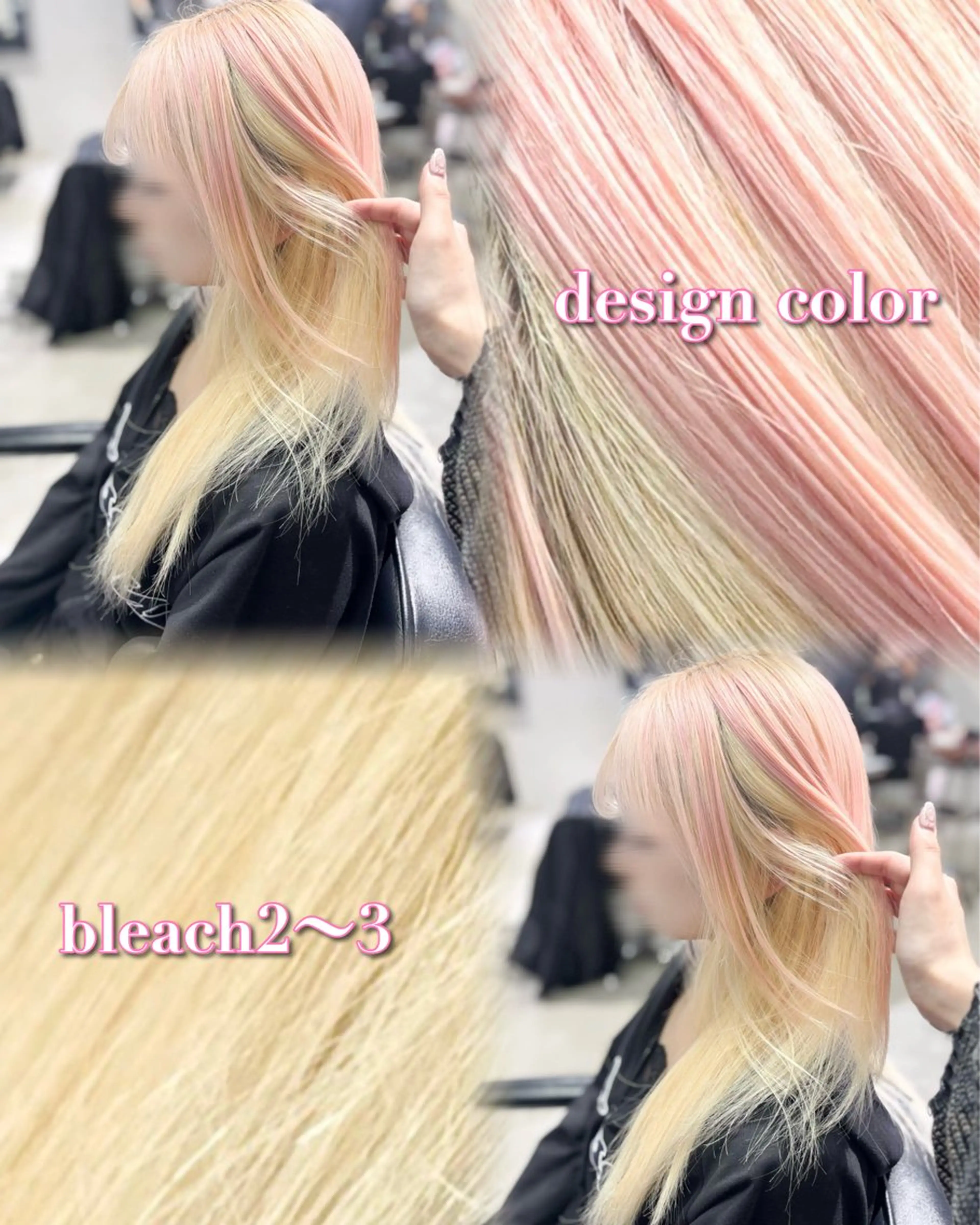 カラー ヘアアレンジ ブリーチ ブロンド ハイトーンカラー ピンクカラー ヘアカラー トリートメント 艶髪ハイトーン/ ブロンド/Nagiのヘアスタイル